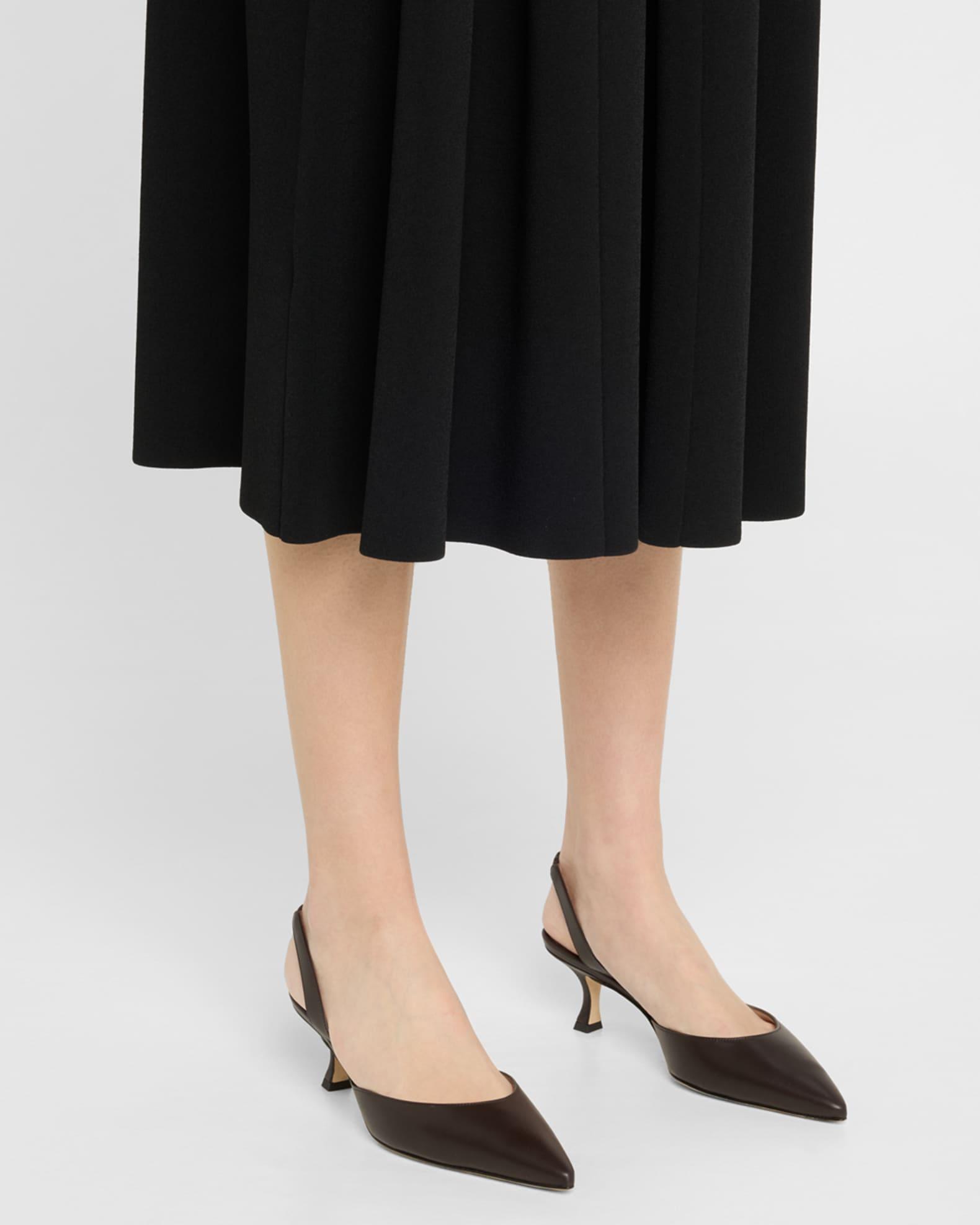 Carolyne Leather Low-Heel Slingback Pump Product Image