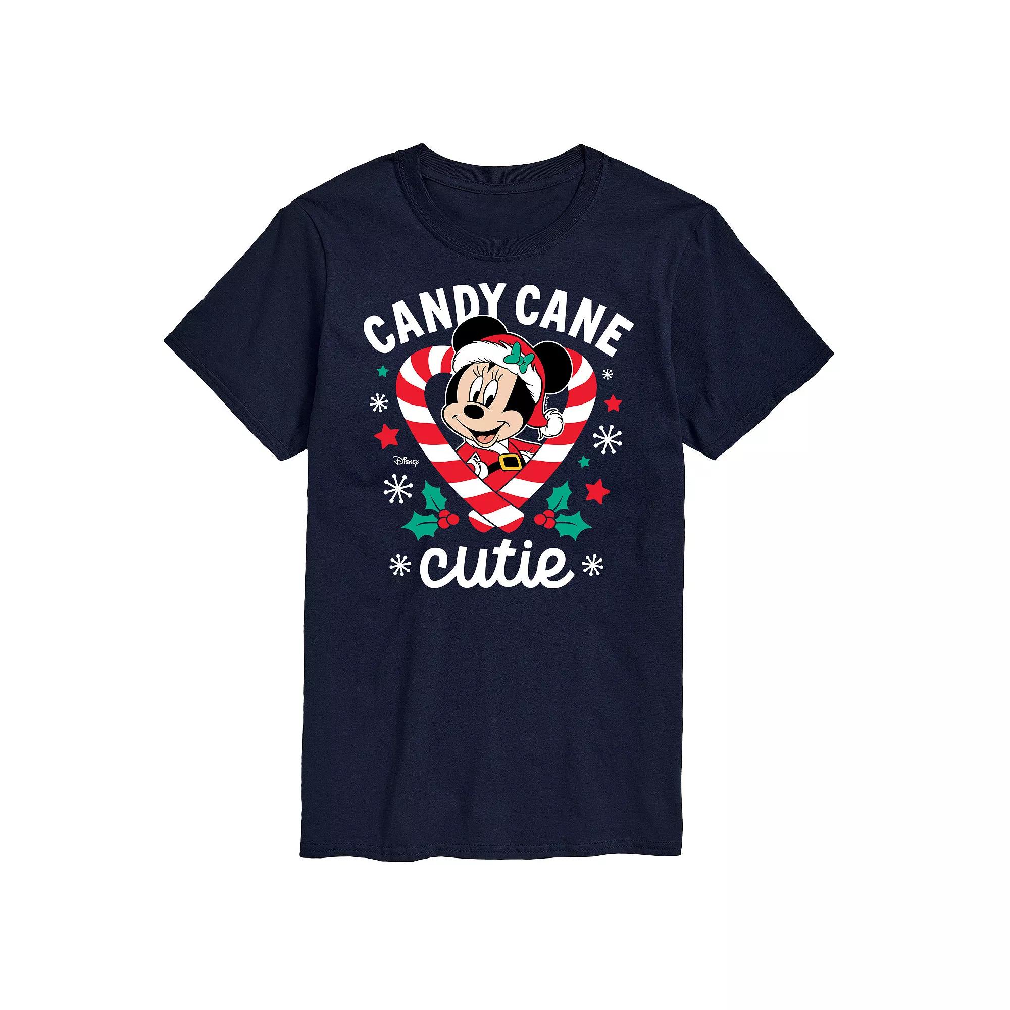Disney's Minnie Mouse Men's Candy Cane Cutie Graphic Tee,  Product Image