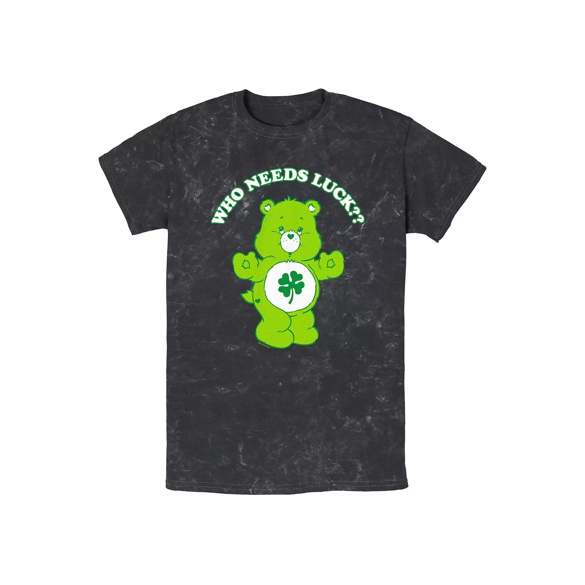 Men's Care Bears Who Needs Luck? Mineral Wash Graphic Tee,  Product Image