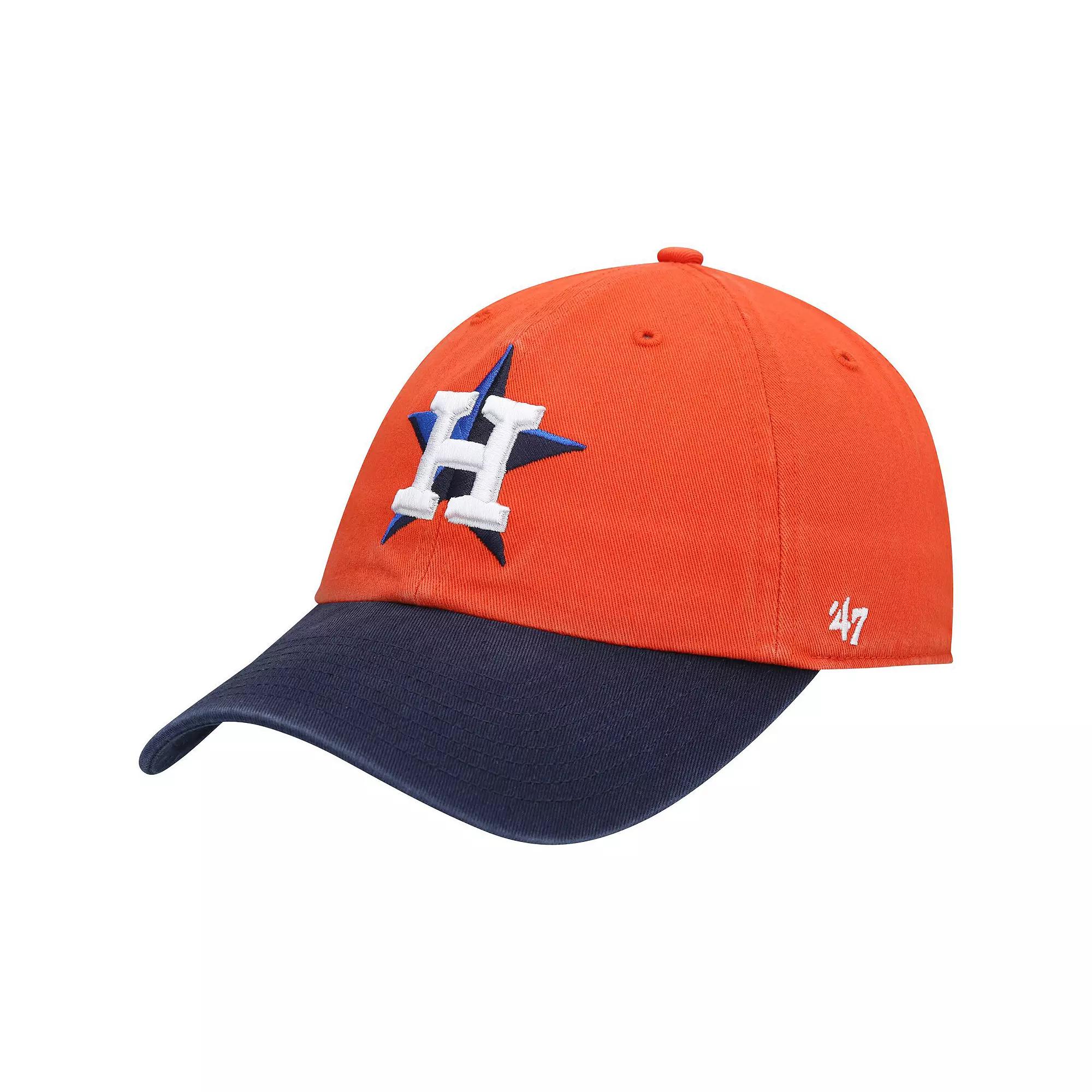 Men's '47 Orange Houston Astros Clean Up Adjustable Hat Product Image