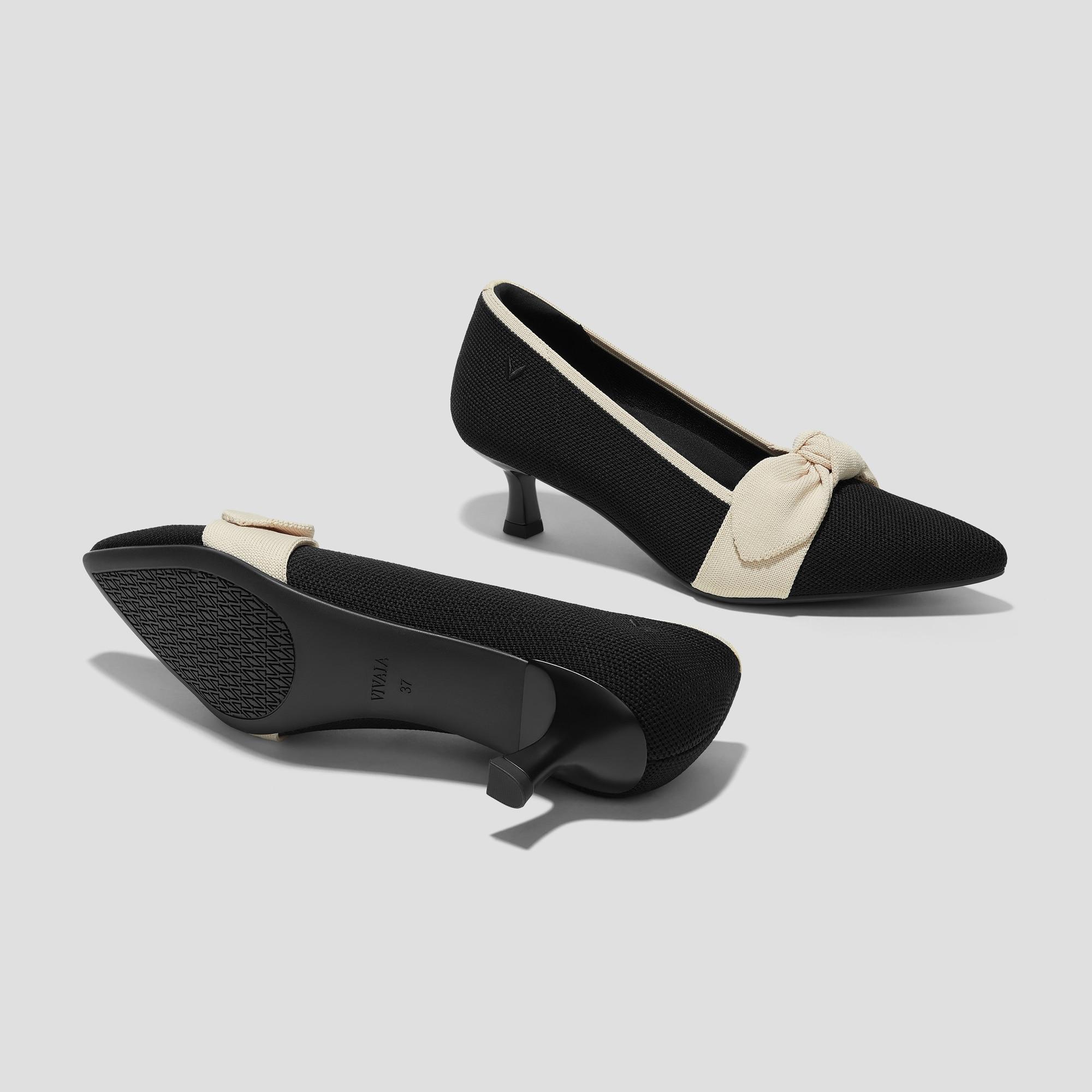 Pointed-Toe Bow Kitten Heels (Sasha) Product Image