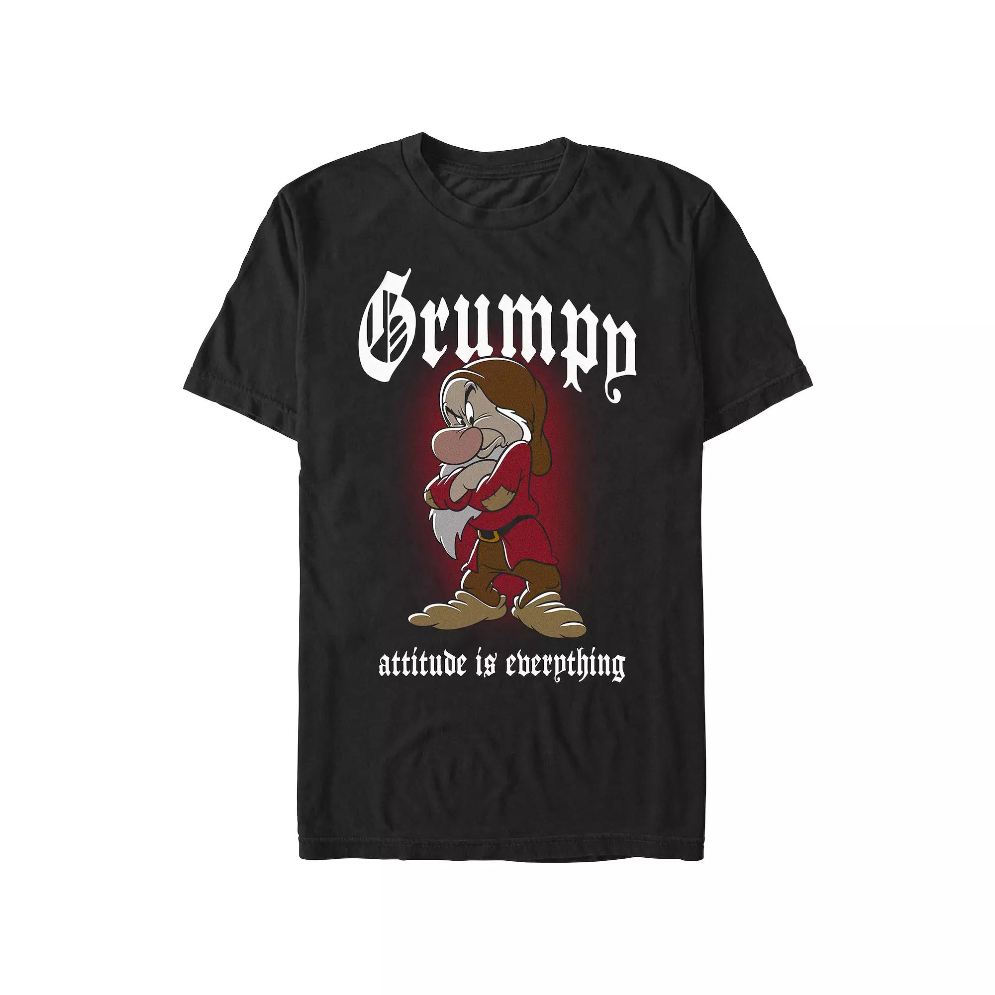 Men's Comfort Colors® Disney's Snow White And The Seven Dwarfs Grumpy Attitude Is Everything Graphic Tee, Size: Large, Black Product Image