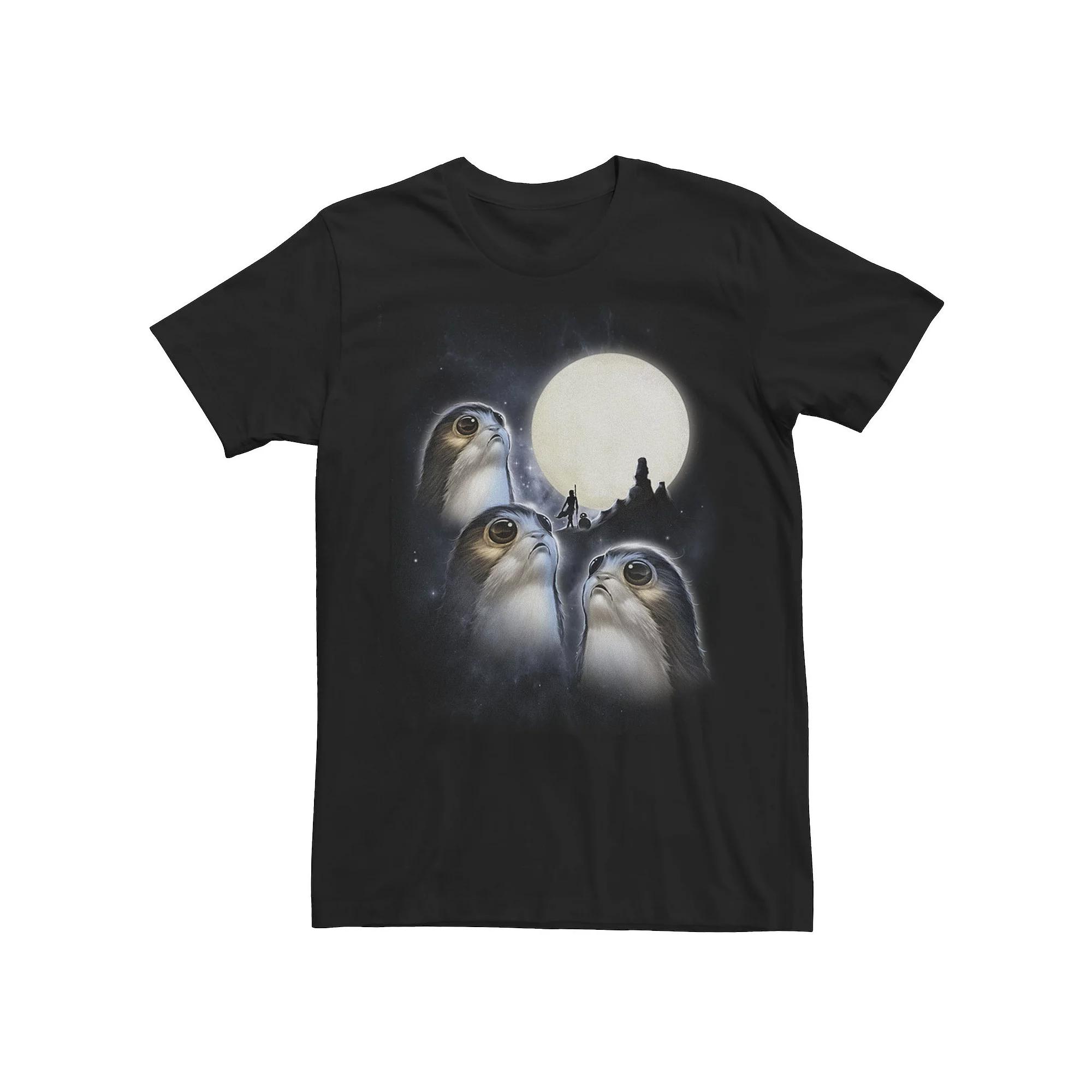 Men's Star Wars The Last Jedi Porg Moon Artsy Silhouette Tee,  Product Image