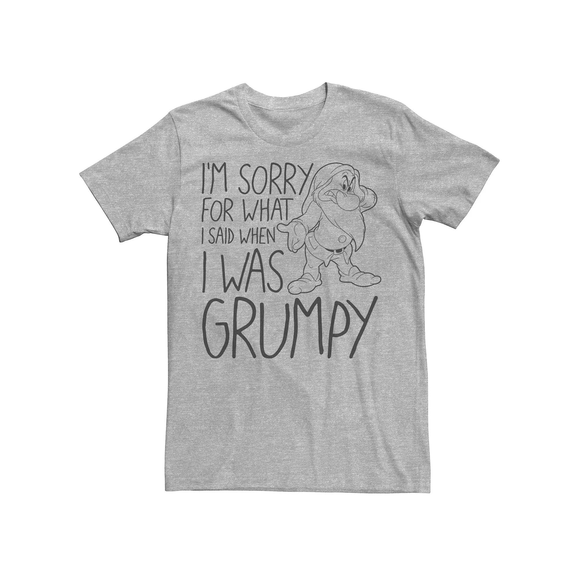 Disney's Snow White Grumpy Men's Things Said Text Poster Tee, Size: Small, Athletic Grey Product Image