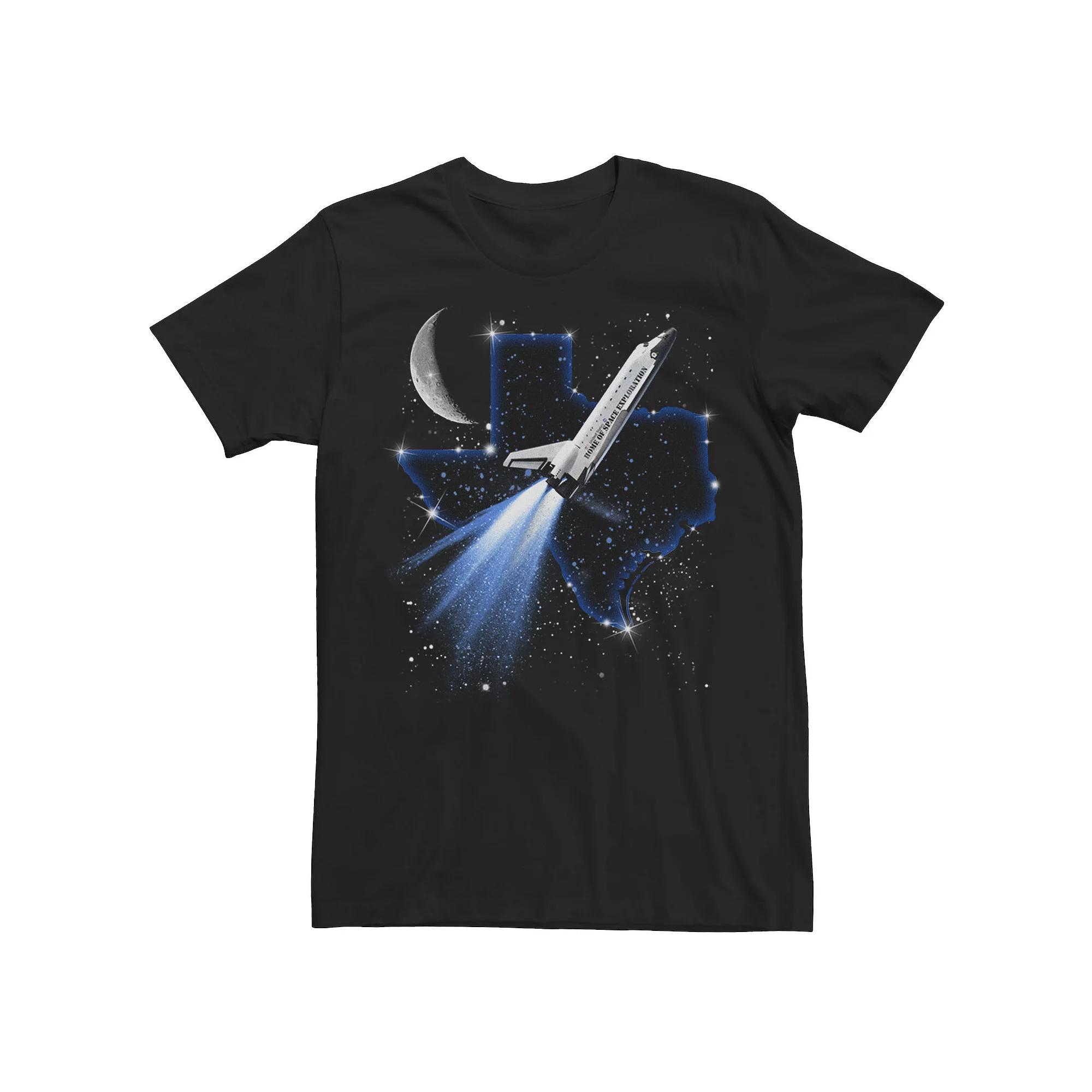 Men's Space Texas Rocket Launch Moon Stars Galaxy Graphic Tee,  Product Image