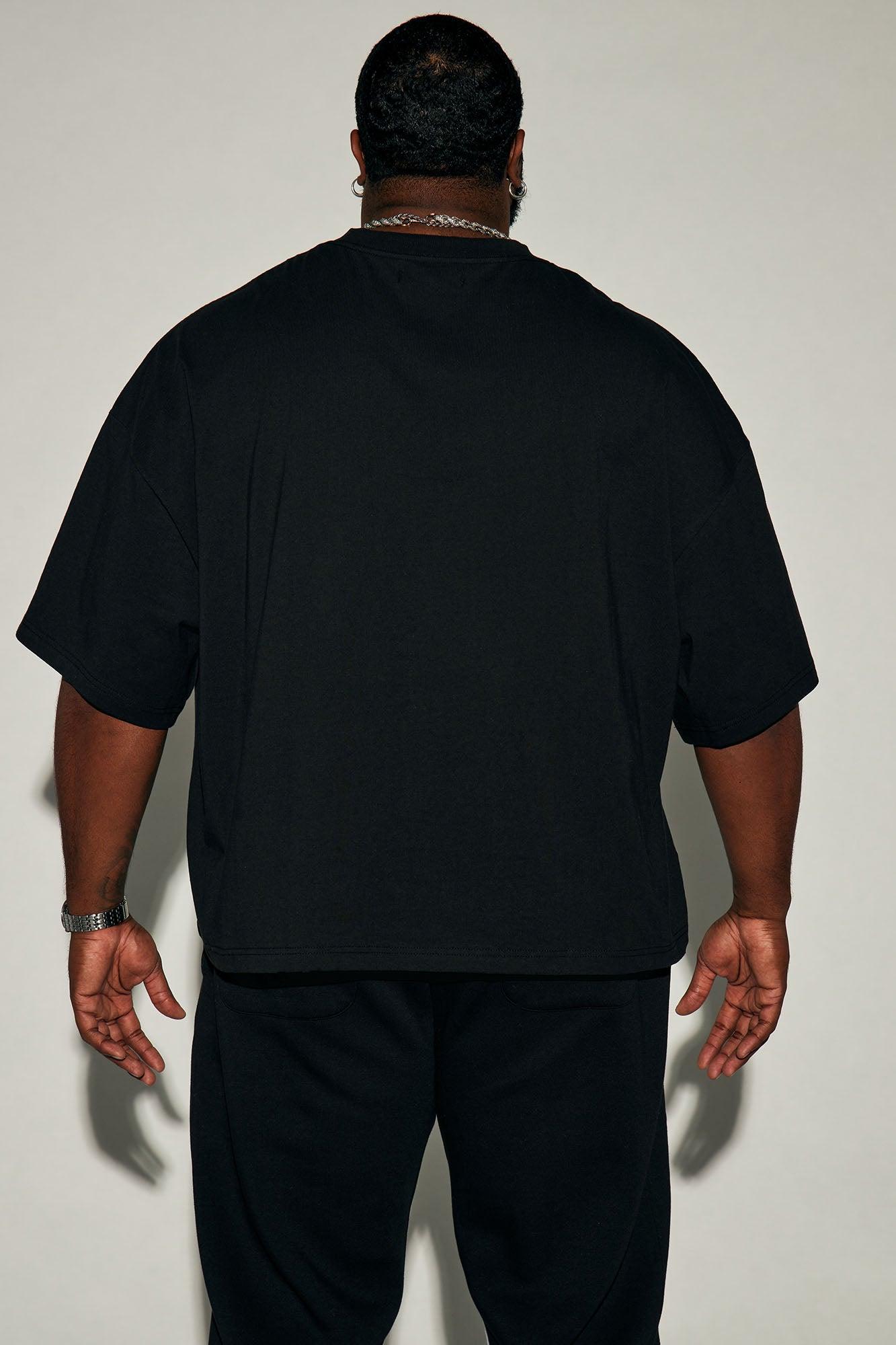 Boxy Cropped Heavyweight Short Sleeve Tee - Black Product Image