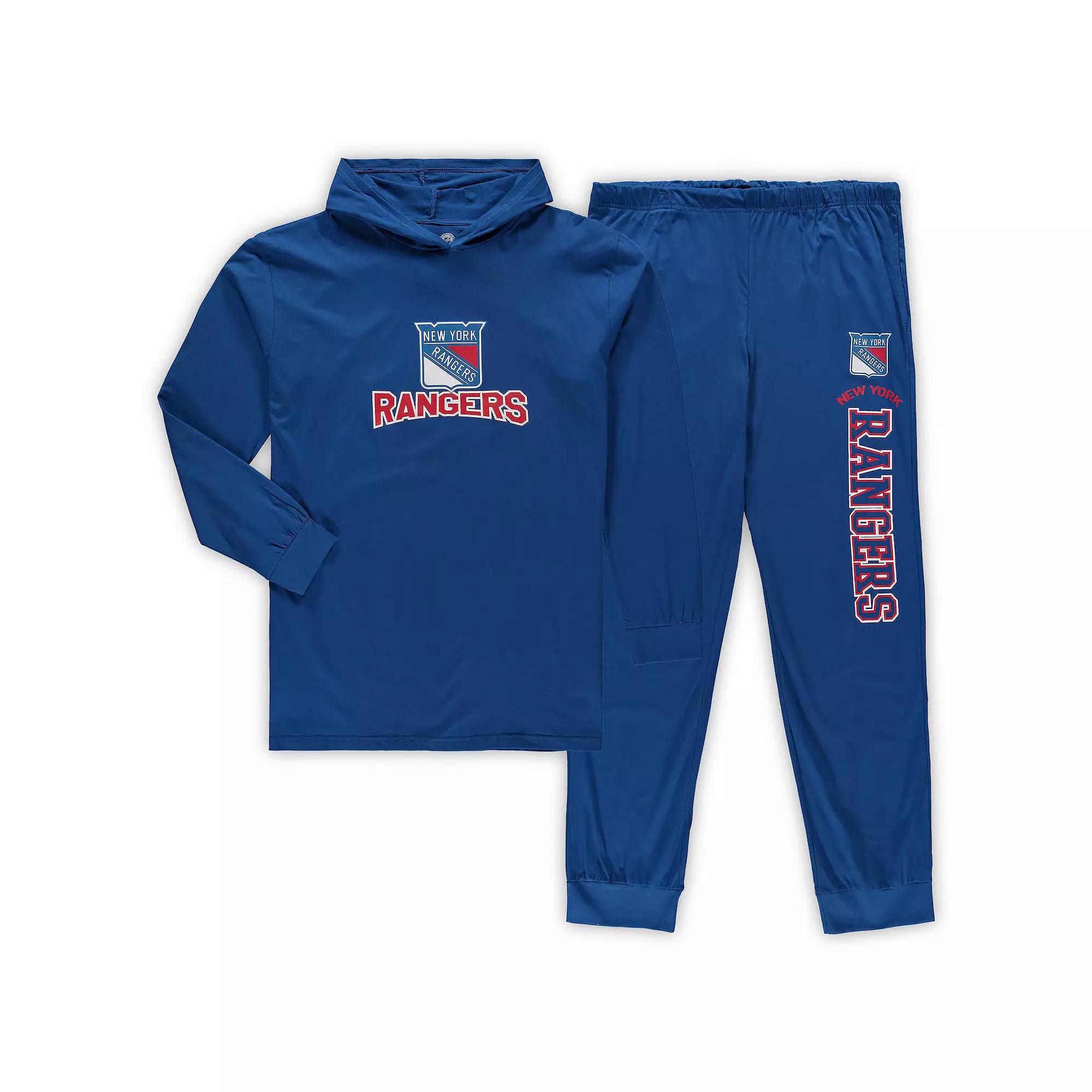 Men's Concepts Sport Blue New York Rangers Big & Tall Pullover Hoodie & Joggers Sleep Set, Size: 3XLT, Ran Blue Product Image