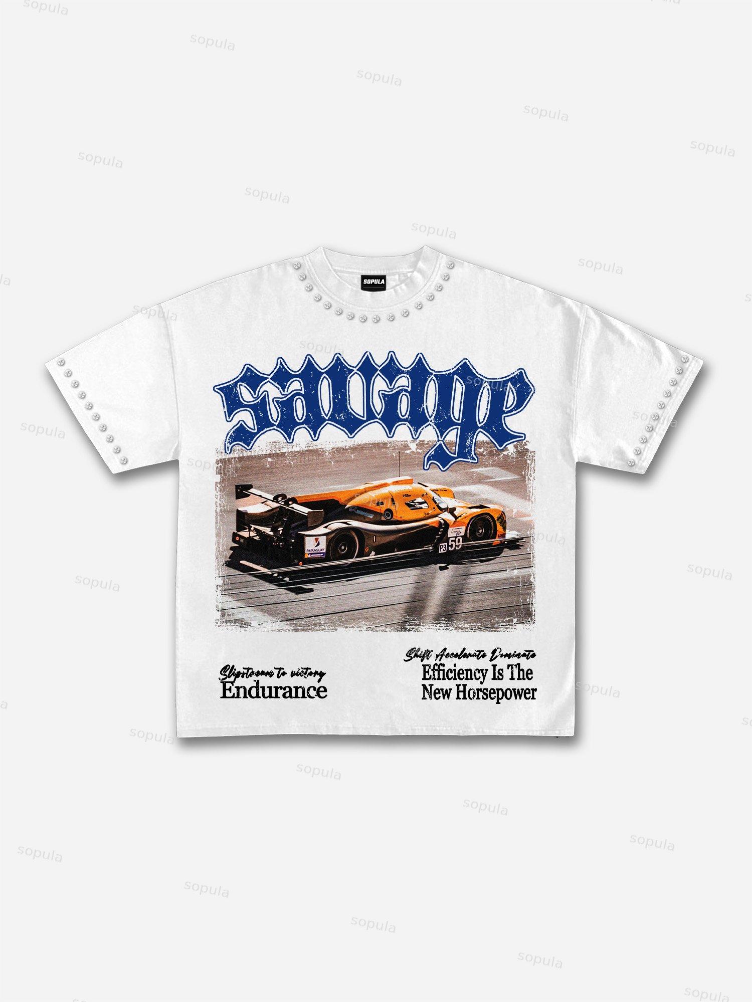 Savage Speed Racing Graphic Cotton T-shirt Product Image
