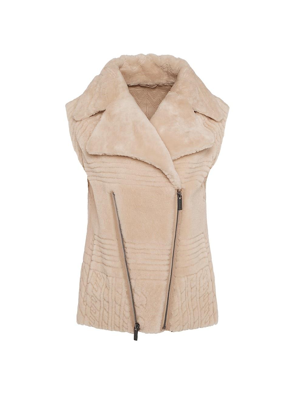 Womens Select Shearling Lamb Zip Vest Product Image