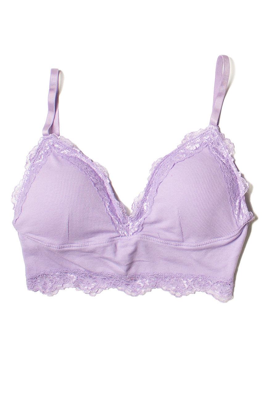 Lavender Lace Trim Padded Bralette Product Image