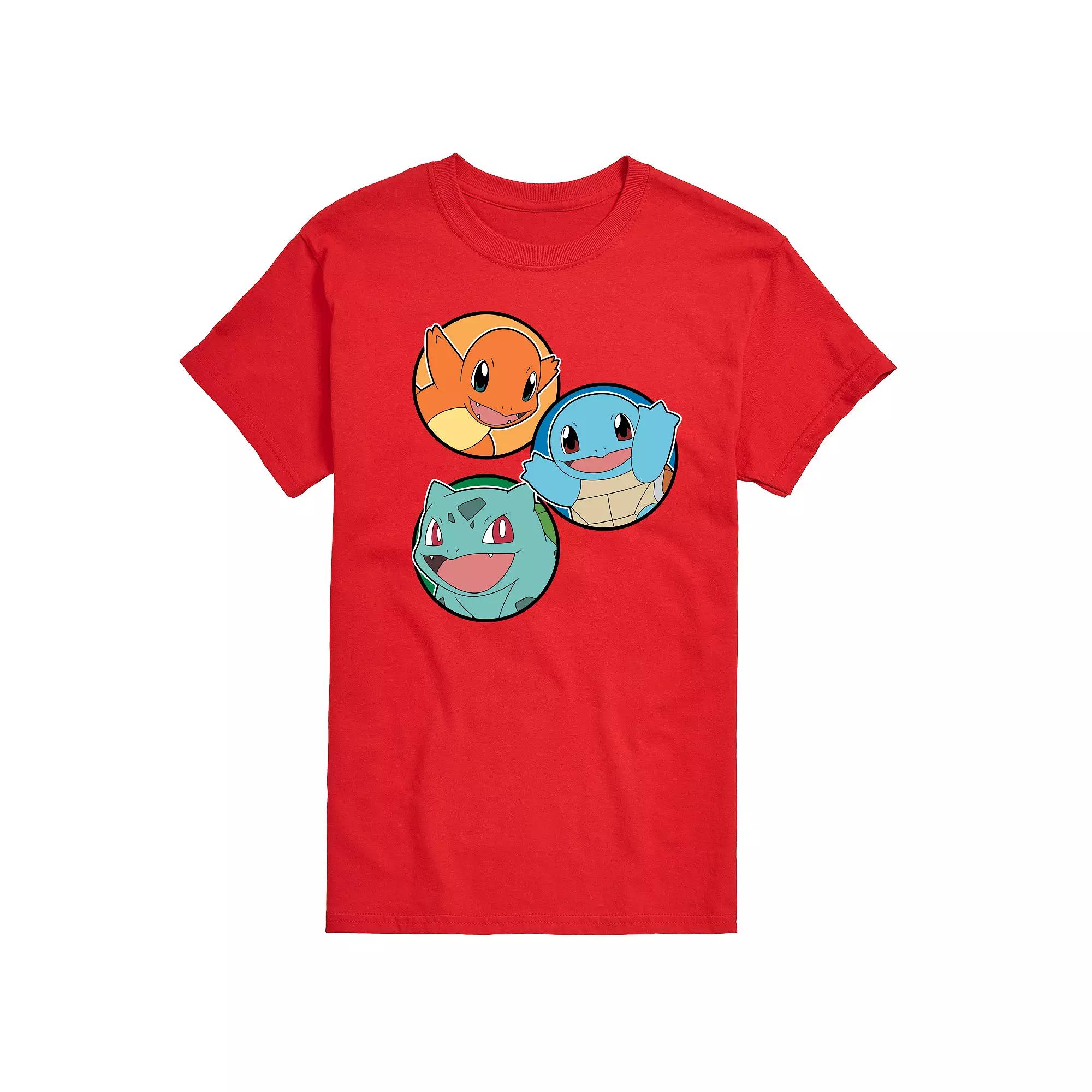 Men's Pokemon Squirtle Bulbasaur Charmander Graphic Tee,  Product Image