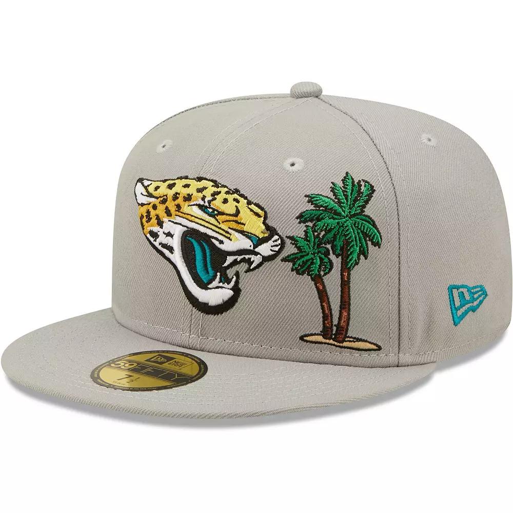 Men's New Era Gray Jacksonville Jaguars City Describe 59FIFTY Fitted Hat,  Product Image