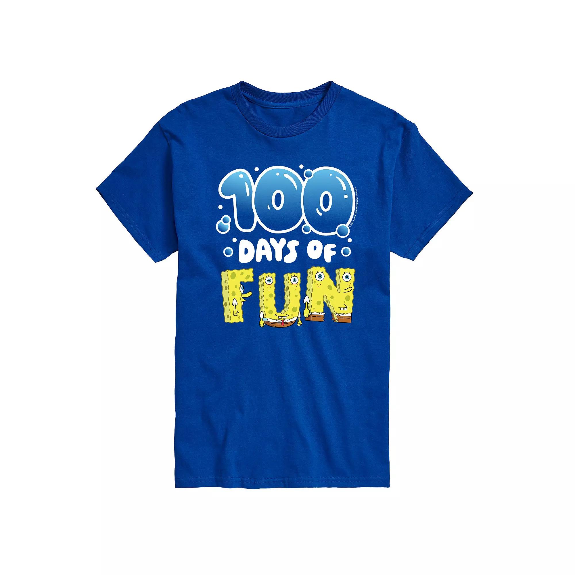Men's SpongeBob SquarePants 100 Days Of Fun Graphic Tee,  Product Image