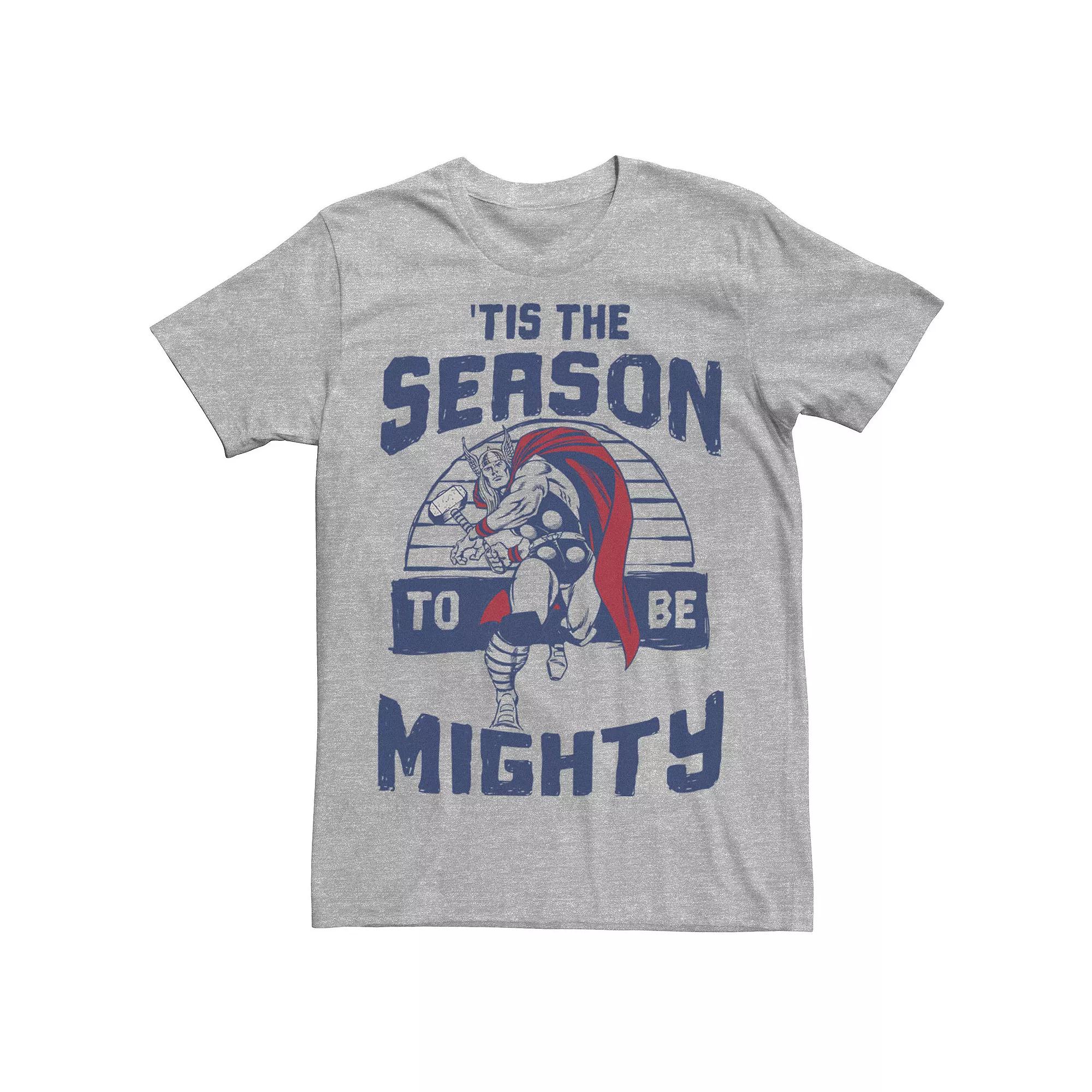 Men's Marvel Thor 'Tis The Season To Be Mighty Christmas Graphic Tee,  Product Image