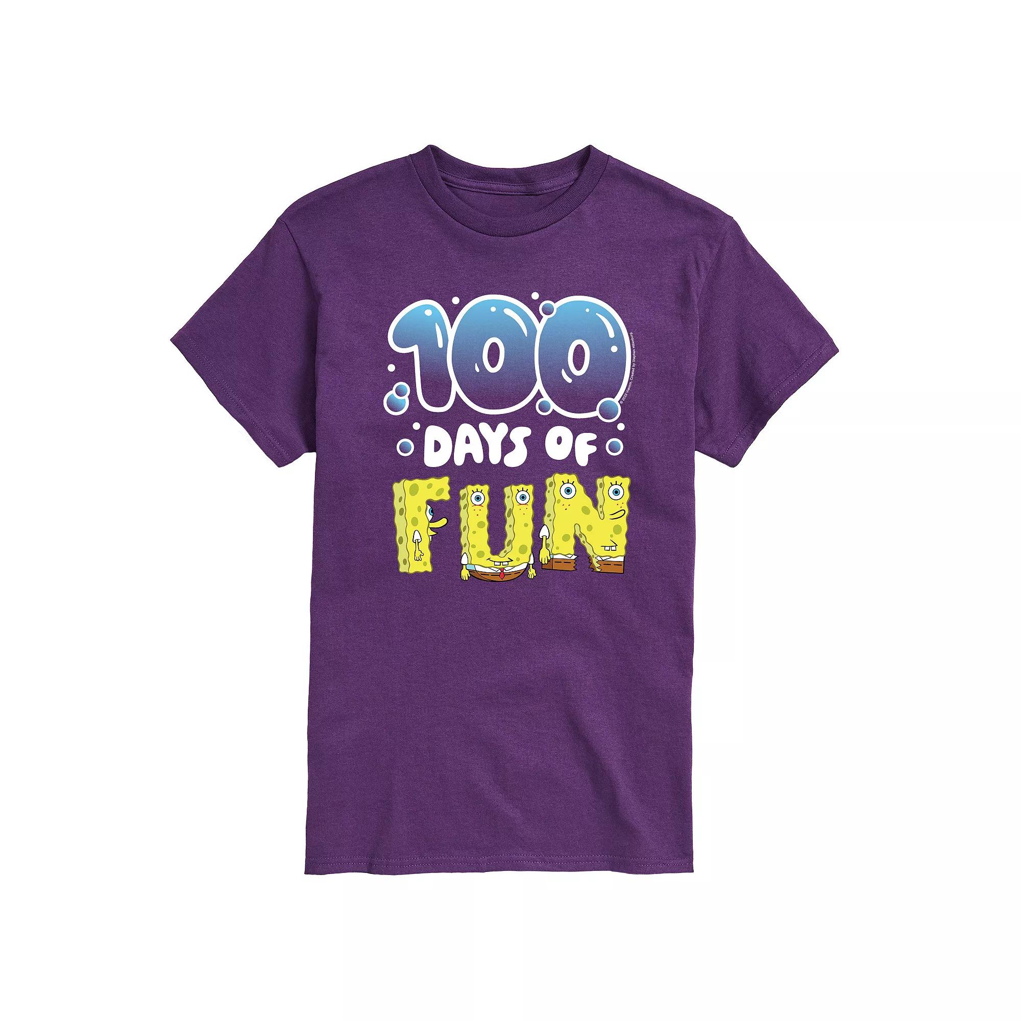 Men's SpongeBob SquarePants 100 Days Of Fun Graphic Tee,  Product Image