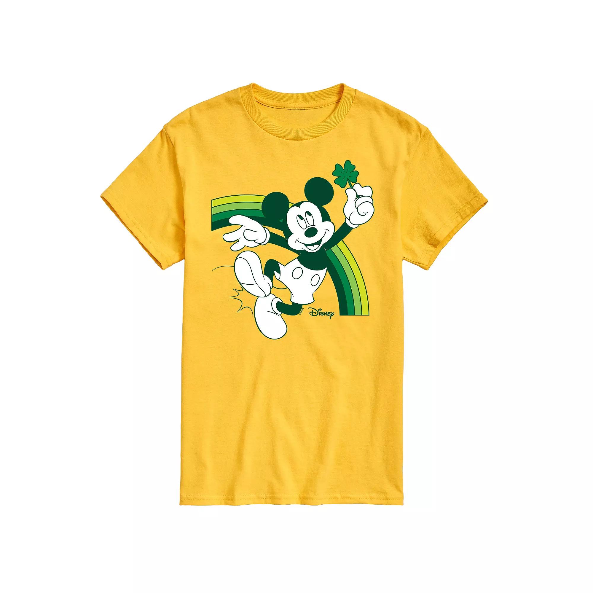 Disney's Mickey Mouse Men's Green Rainbow Graphic Tee,  Product Image