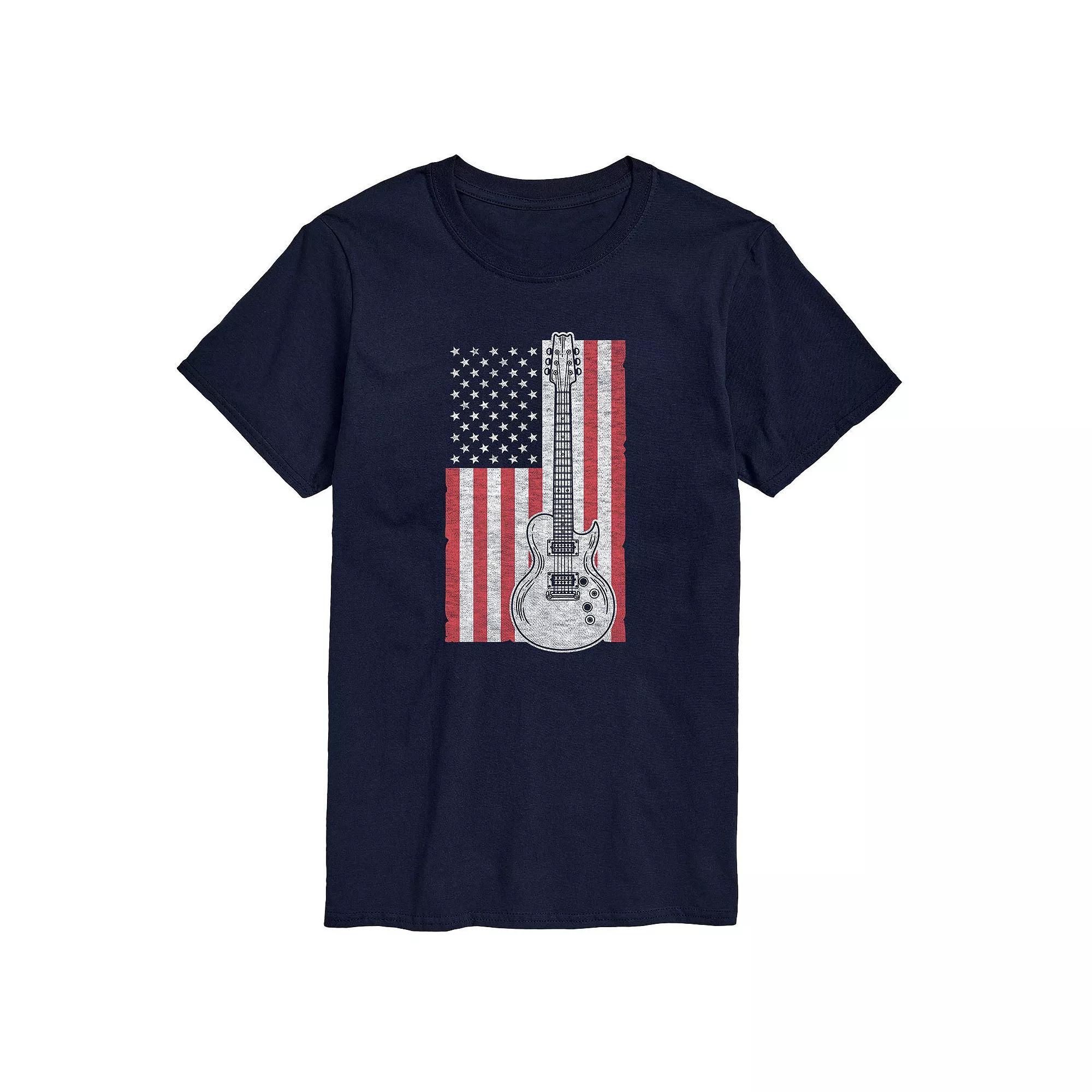 Big & Tall USA Flag Guitar Graphic Tee, Men's,  Product Image