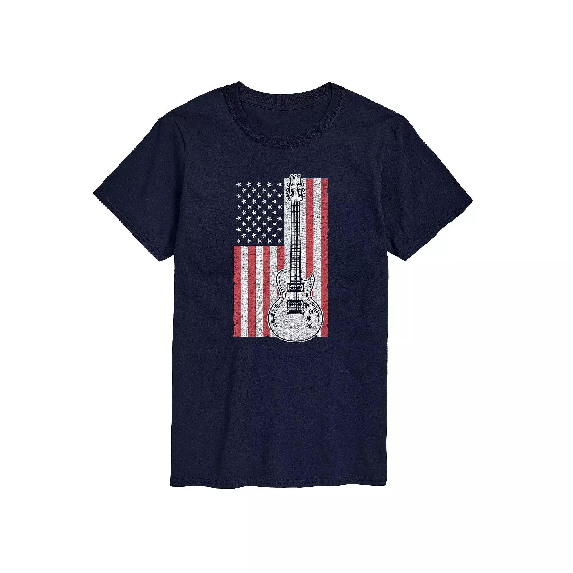 Big & Tall USA Flag Guitar Graphic Tee, Men's,  Product Image