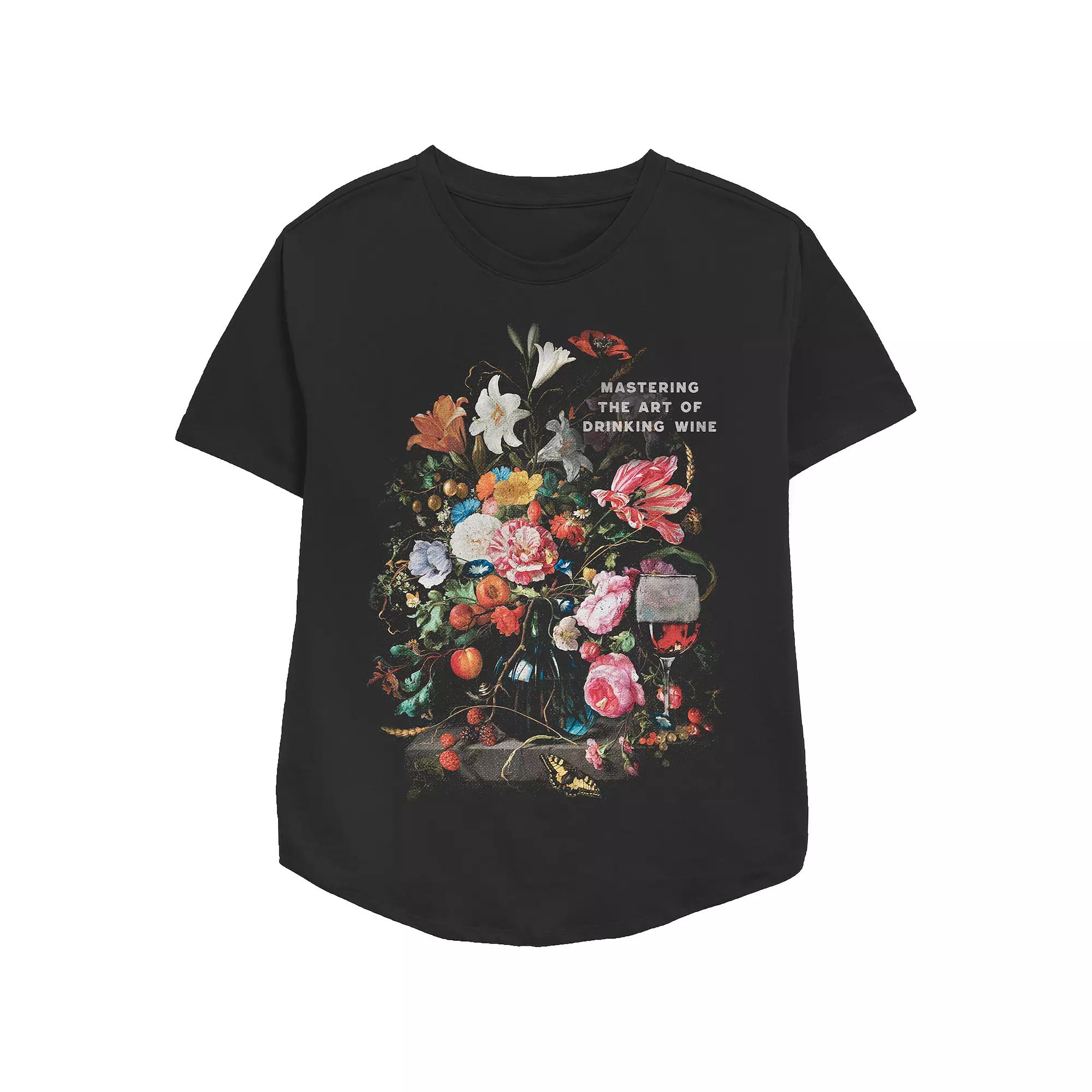 Women's Mastering The Art Of Drinking Wine Relaxed Fit Graphic Tee,  Product Image
