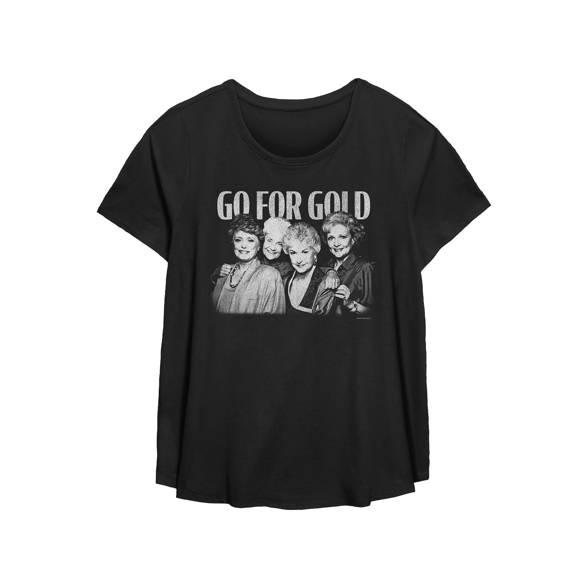 Plus Size The Golden Girls Go For Gold Flowy Graphic Tee, Women's, Size: 4XL, Black Product Image