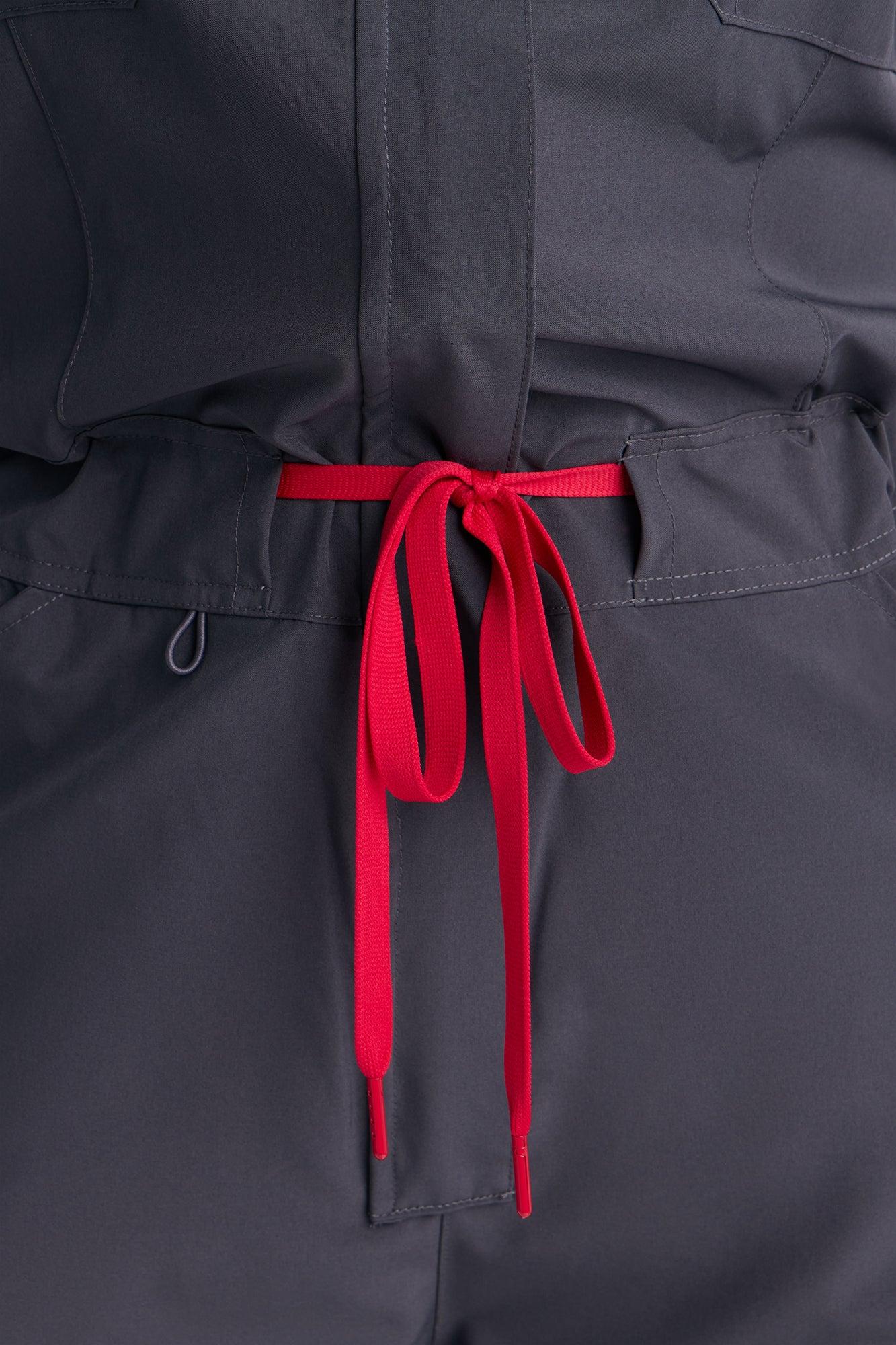 Ready Next Shift Stretch Scrub Jumpsuit - Charcoal Female Product Image
