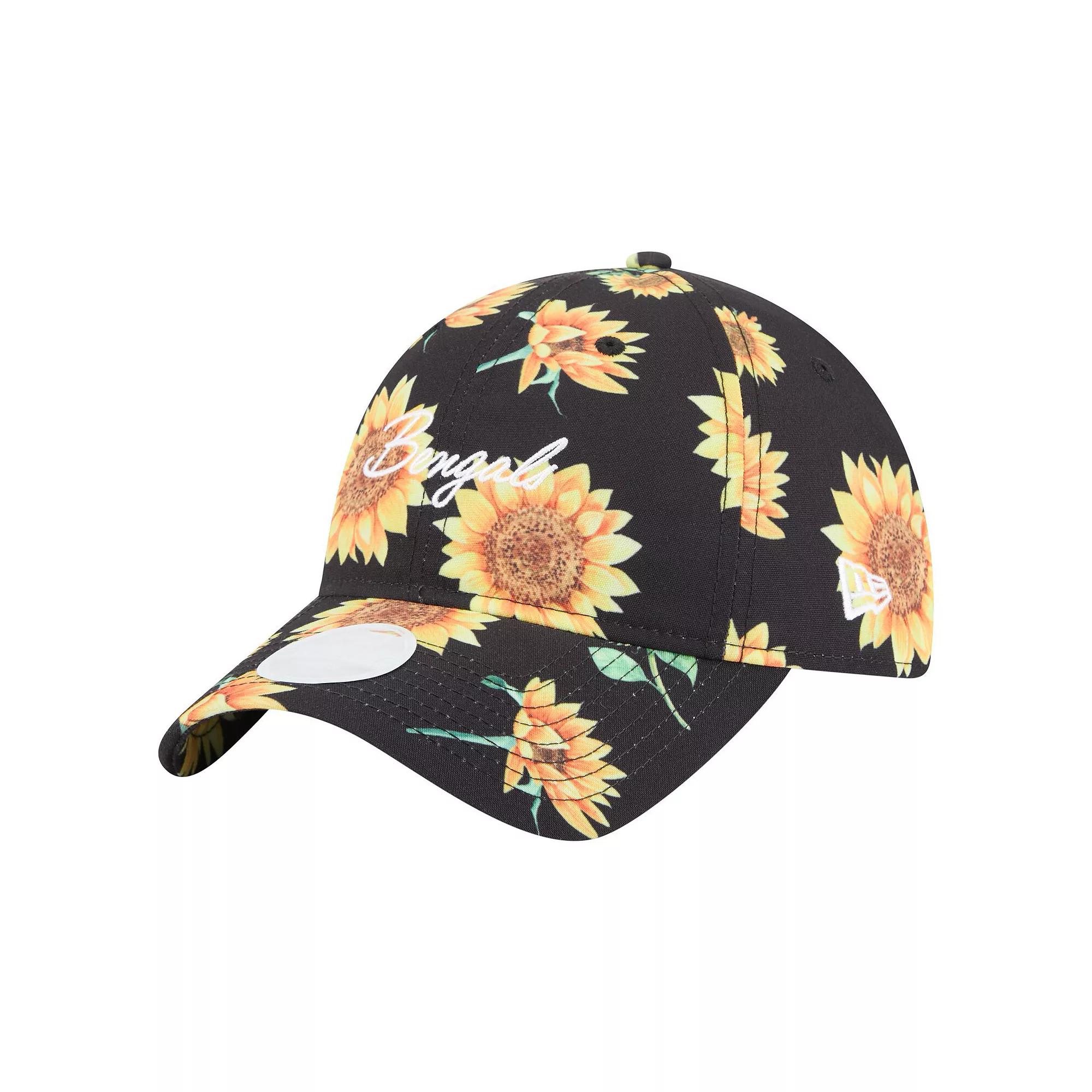 Women's New Era Black Cincinnati Bengals Adventure Sunflower 9TWENTY Adjustable Hat Product Image
