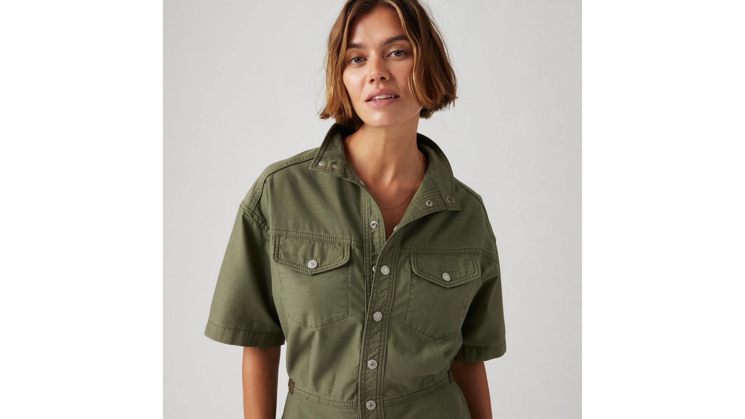 Short Sleeve Surplus Romper Product Image