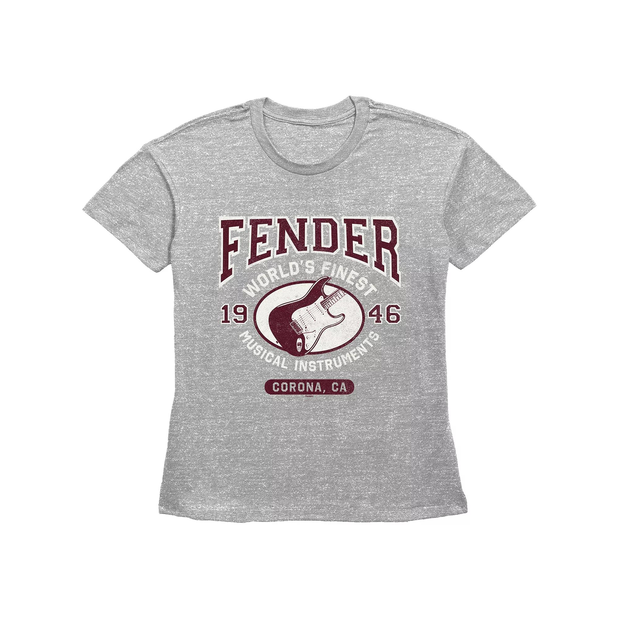 Women's Fender World's Finest Musical Instruments Basic Fit Graphic Tee, Girl's, Size: XXL, Grey Gray Product Image