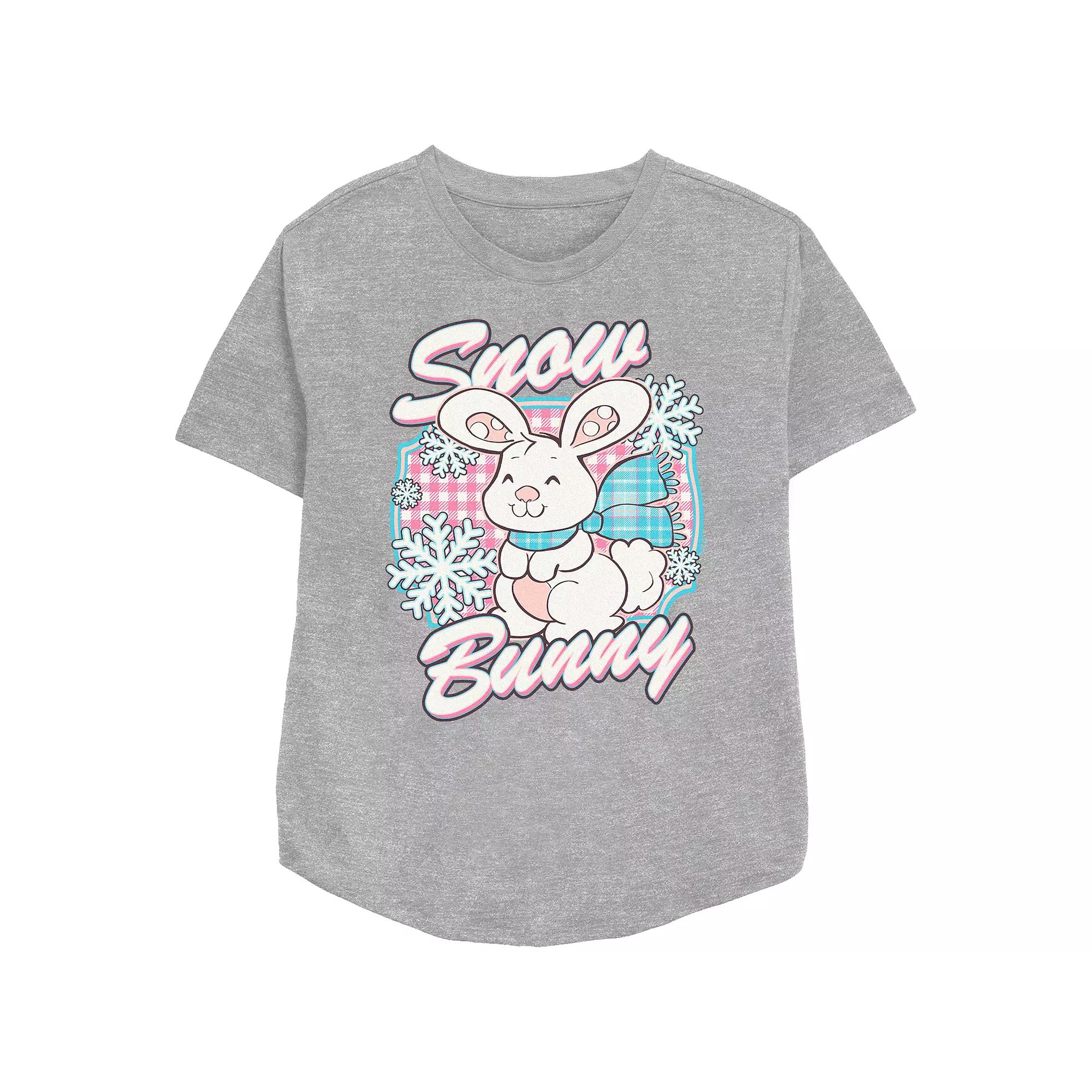 Women's Strawberry Shortcake Snow Bunny Relaxed Fit Graphic Tee, Size: Small, Athletic Grey Product Image