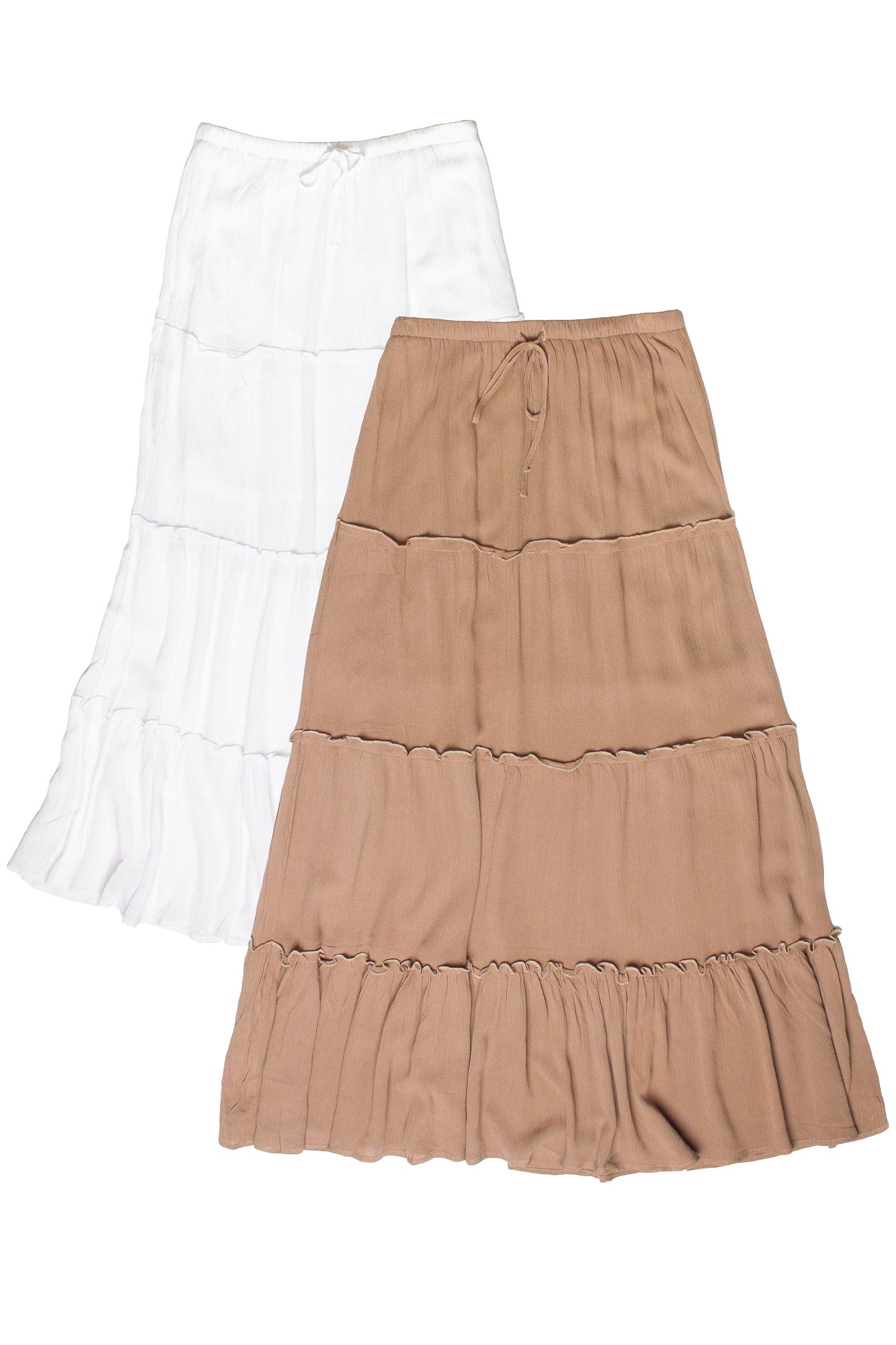 Ruffle Trim Tiered Maxi Skirt Product Image