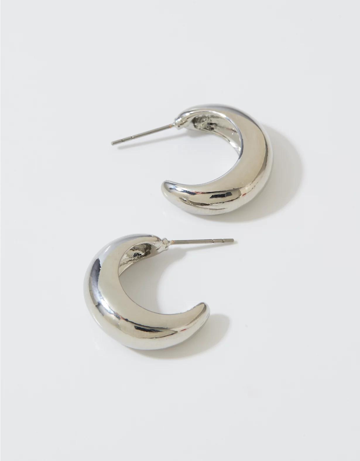 Aerie Shiny Gold Hoop Earrings Product Image