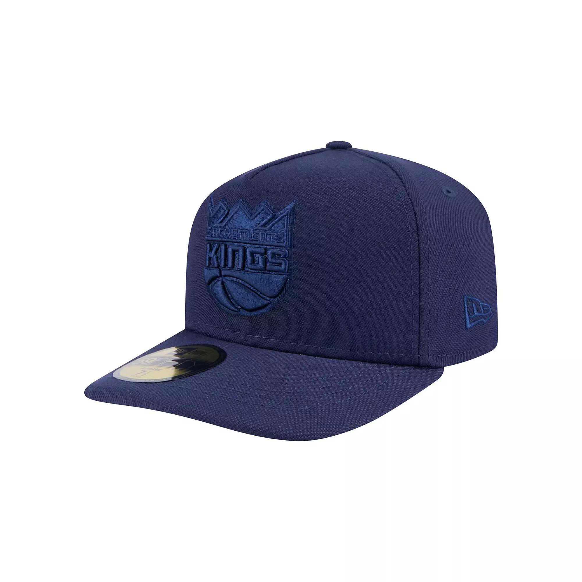 Men's New Era  Navy Sacramento Kings Colorpack A-Frame Pinch Front 59FIFTY Fitted Hat, Size: 7 1/4, Kng Blue Product Image