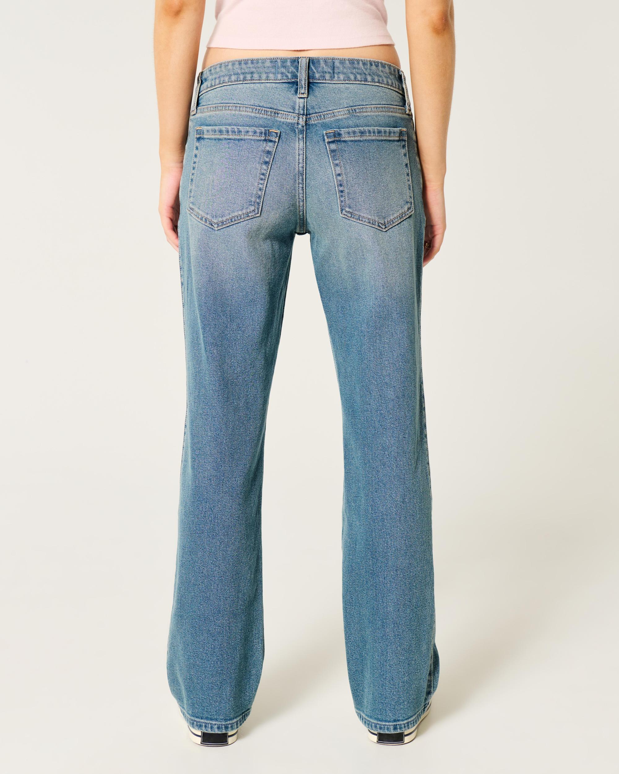 Low-Rise Medium Wash Relaxed Straight Jeans Product Image