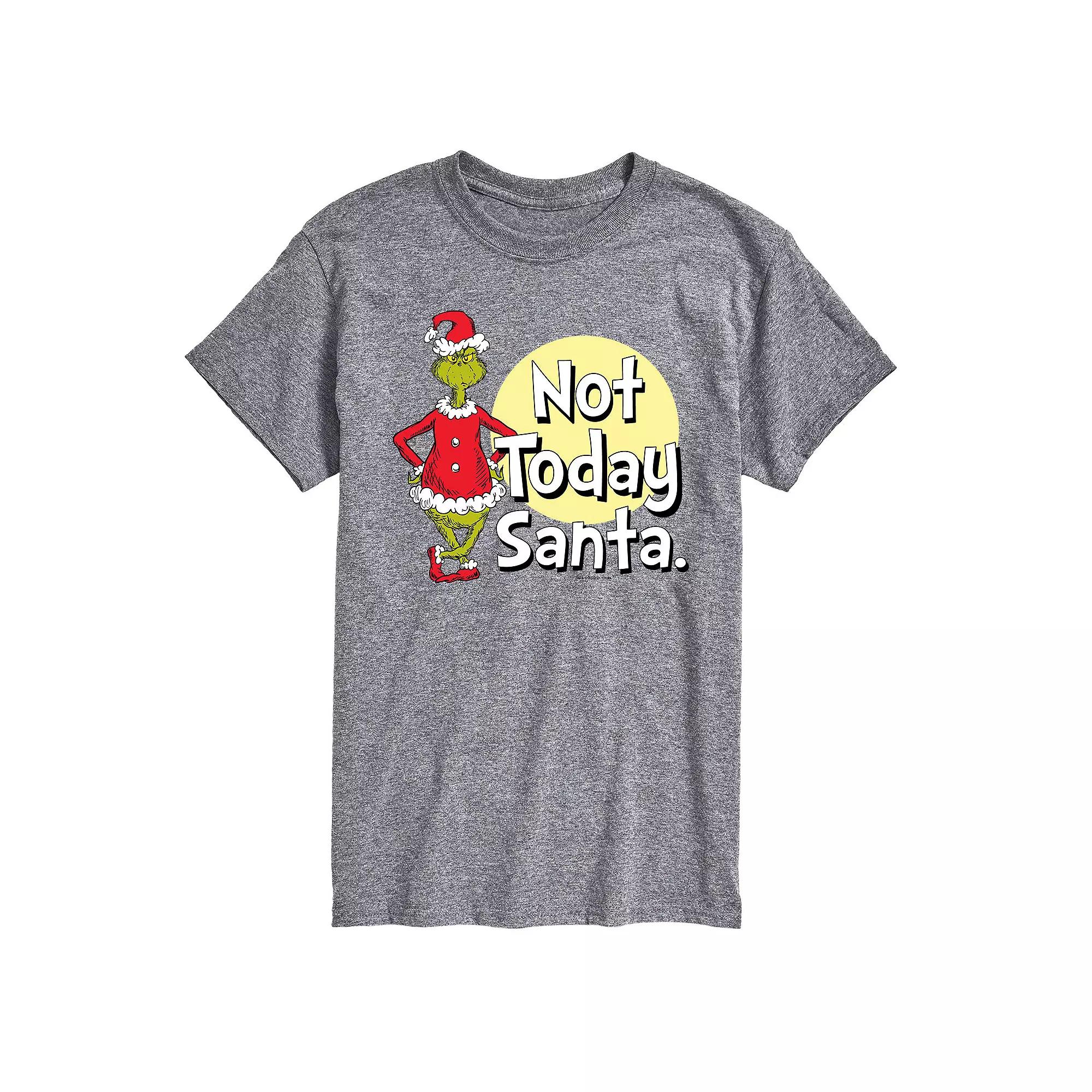 Men's Dr. Seuss Grinch Not Today Santa Tee,  Product Image