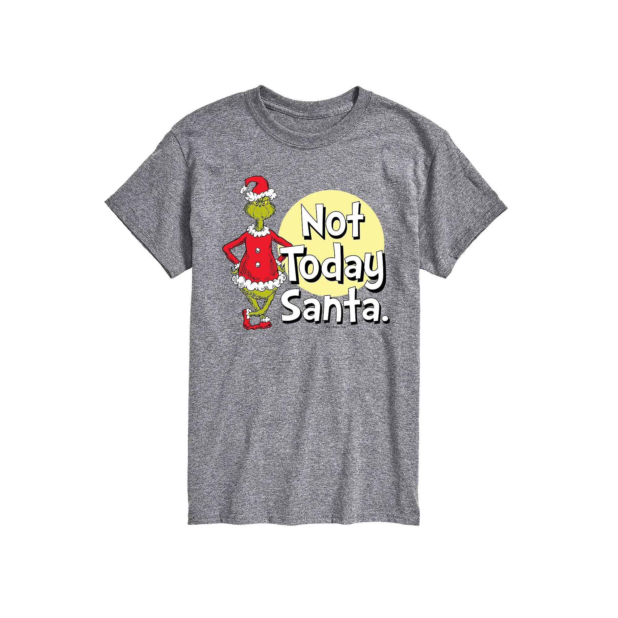 Men's Dr. Seuss Grinch Not Today Santa Tee,  Product Image