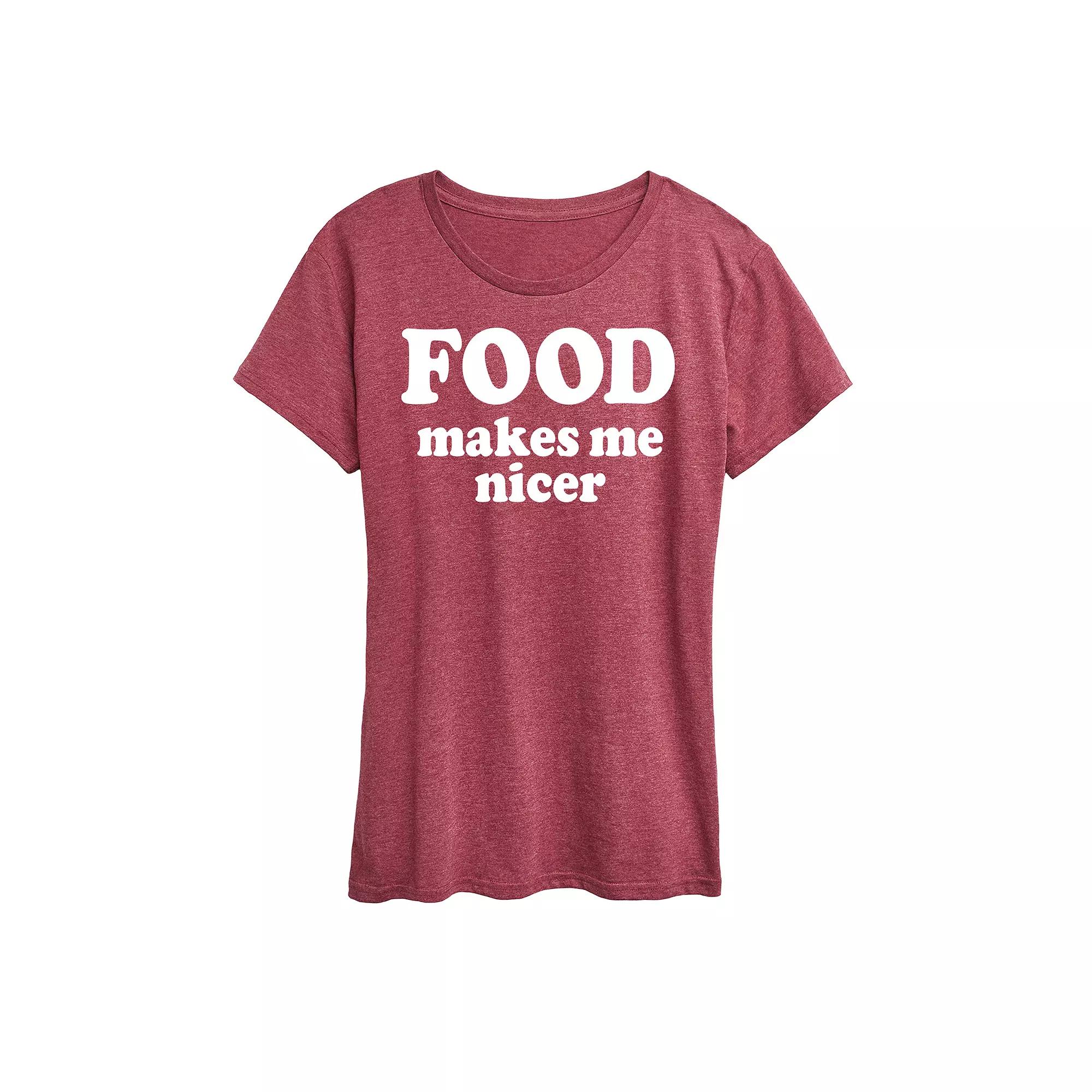 Women's Food Makes Me Nicer Graphic Tee,  Product Image