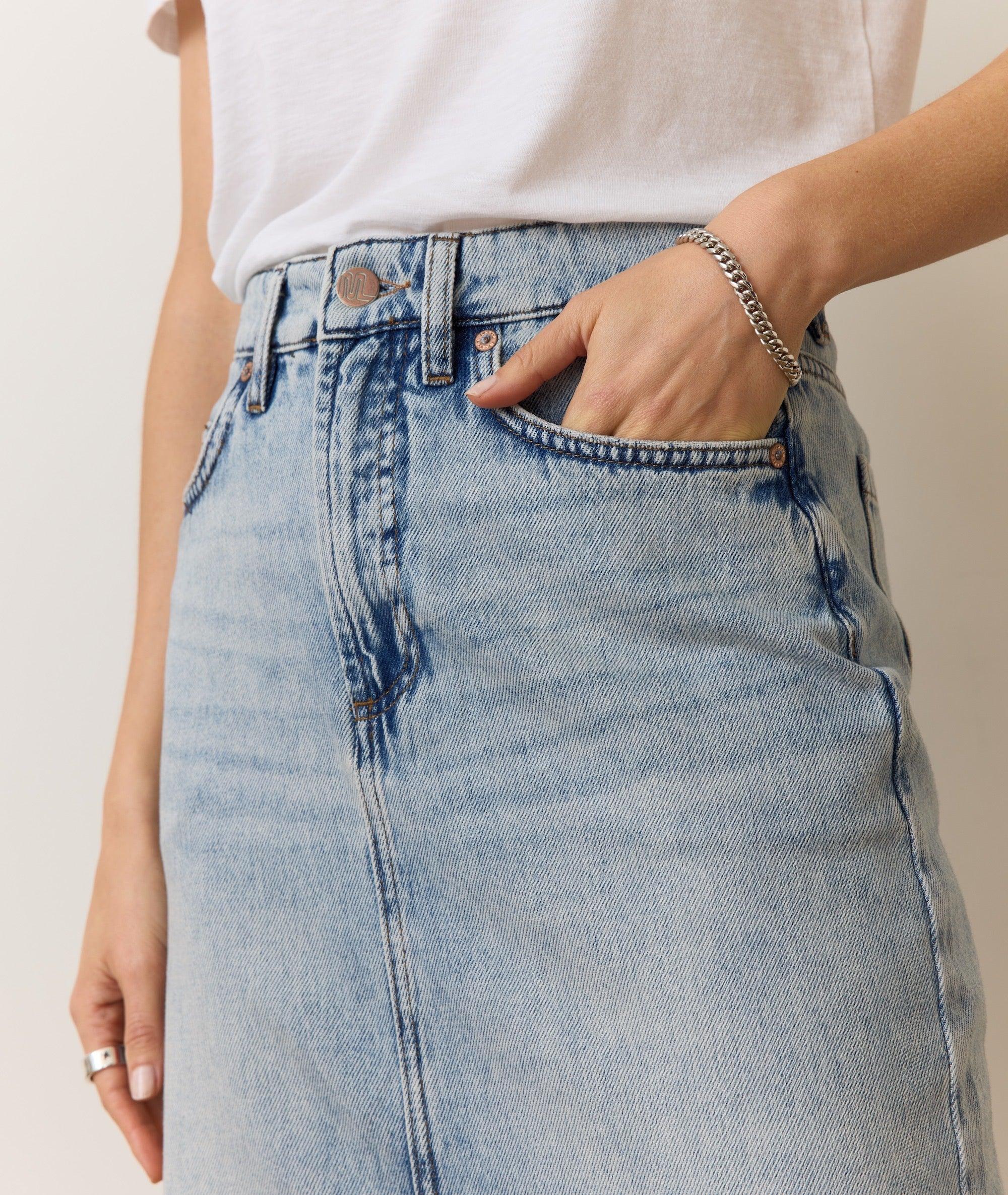 Fawn Denim Midi Skirt Product Image