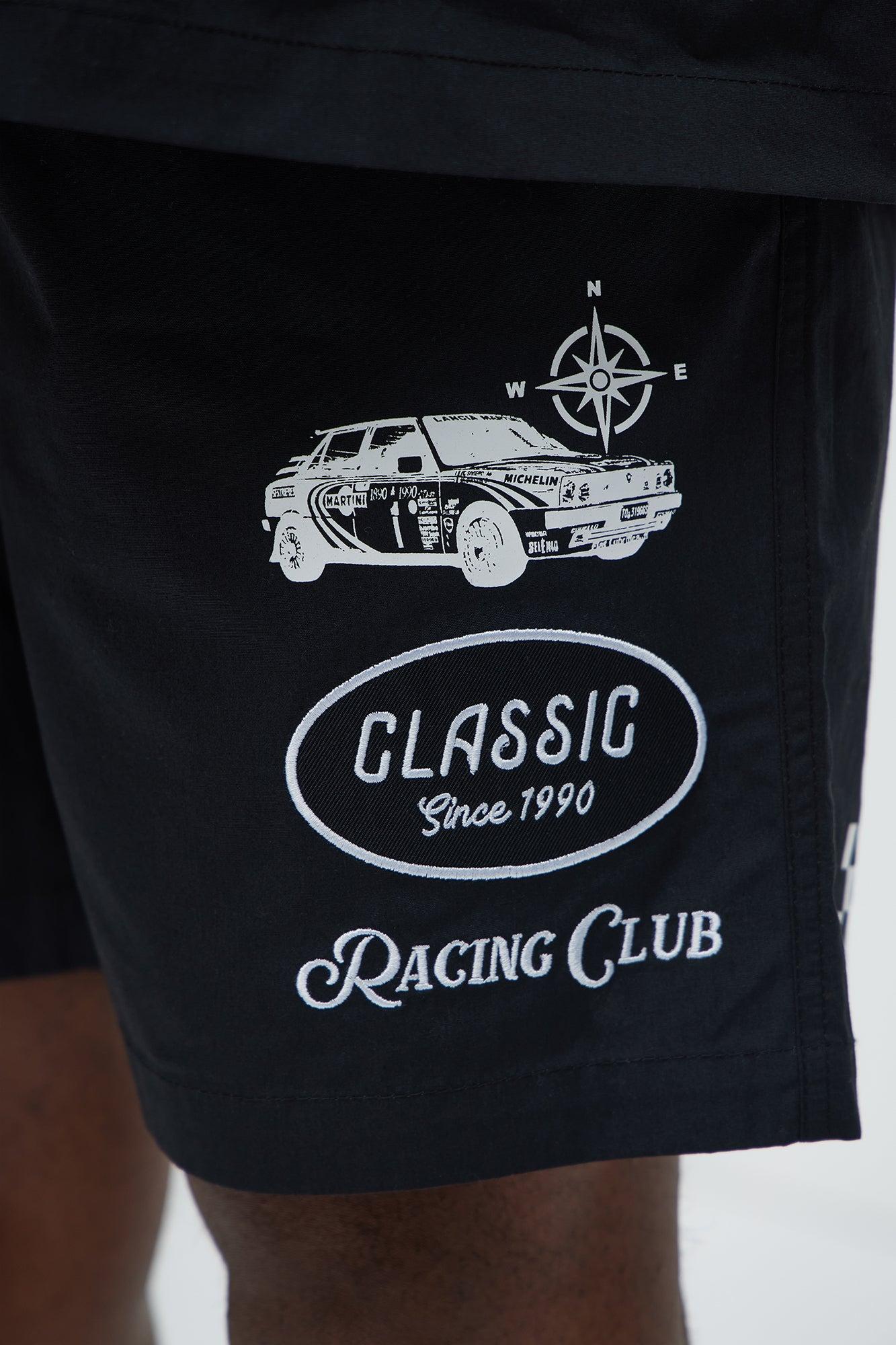 Racing Club Relaxed Drawstring Shorts - Black Product Image