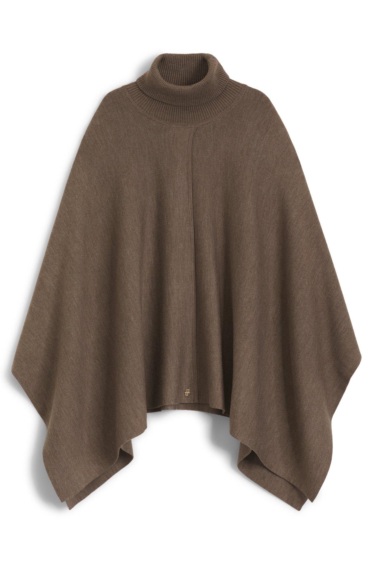 Rollneck poncho in a wool blend Product Image