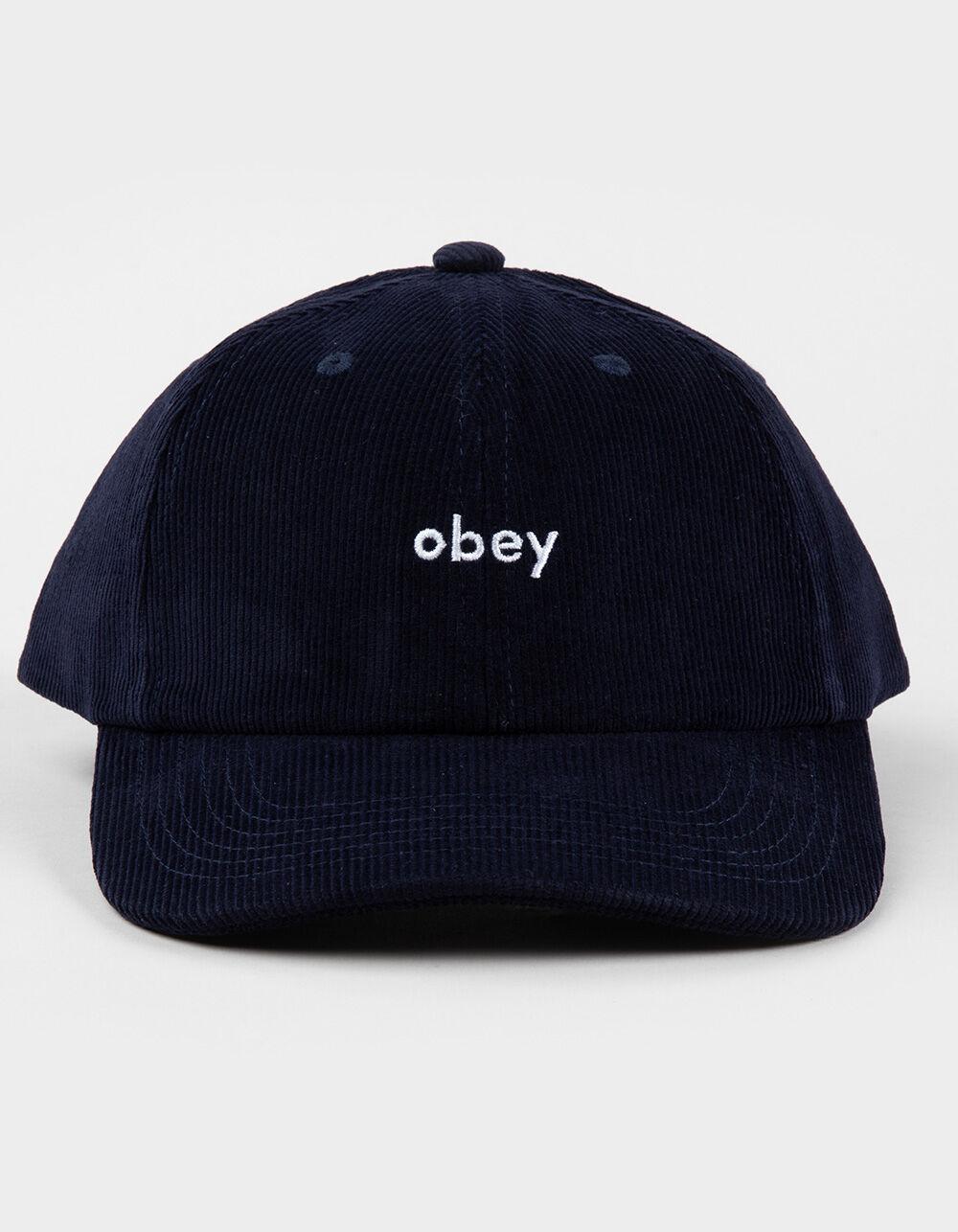OBEY Lowercase 6 Panel Corduroy Strapback Hat - BROWN Product Image