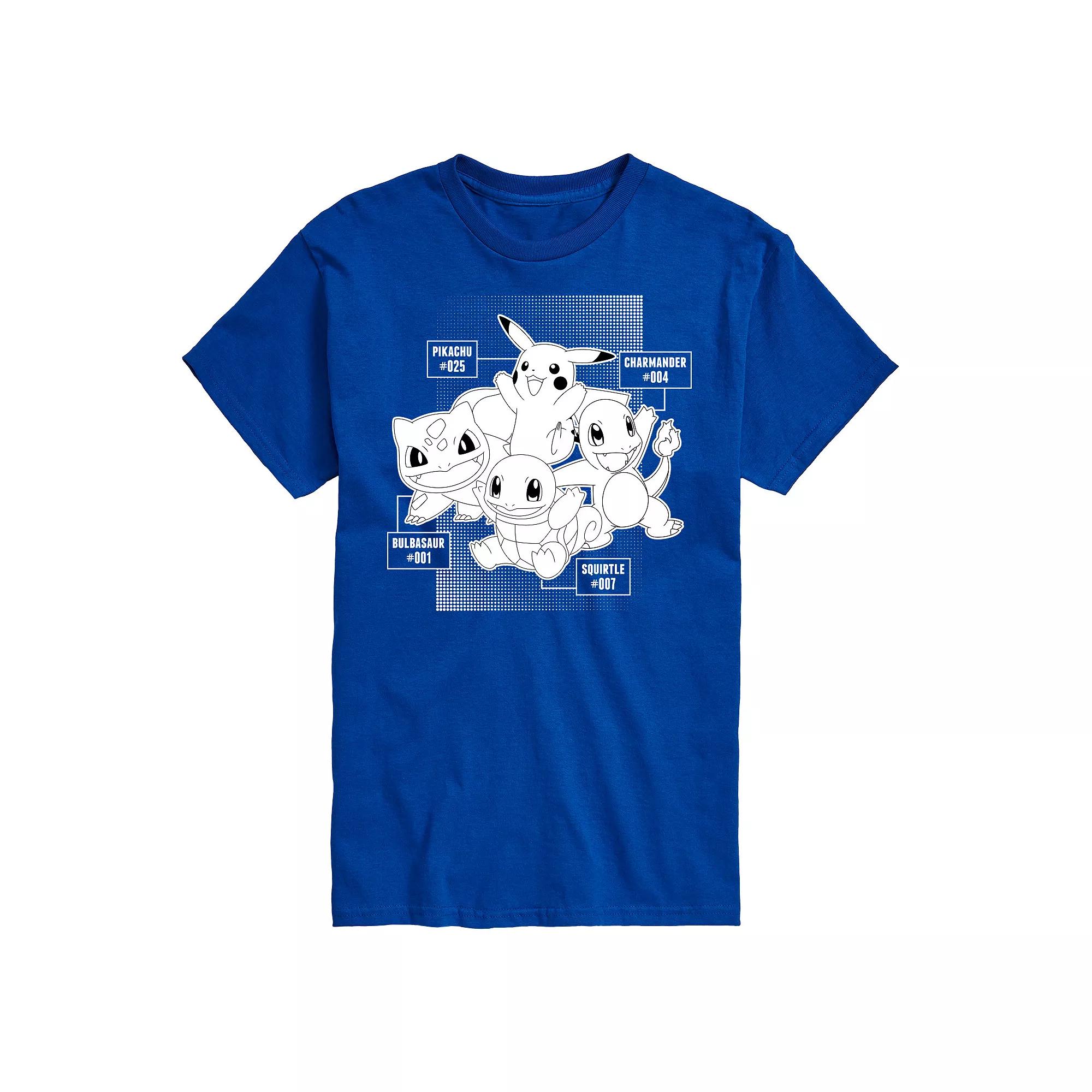 Big & Tall Pokemon Starter Characters Black And White Graphic Tee, Men's,  Product Image