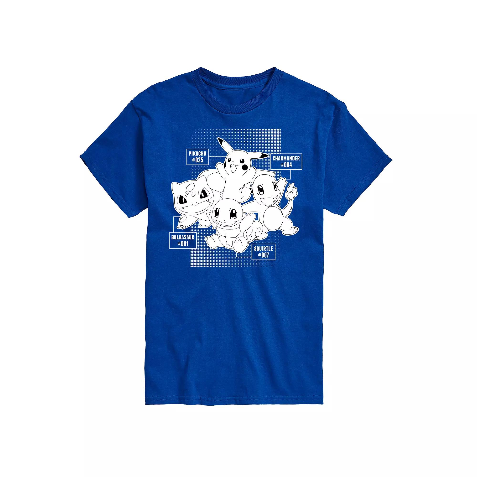 Big & Tall Pokemon Starter Characters Black And White Graphic Tee, Men's,  Product Image