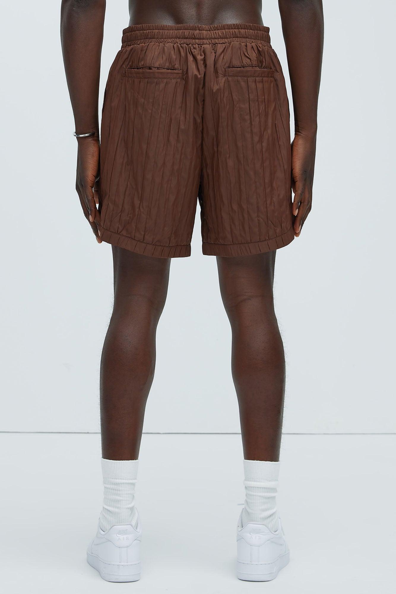 Cavour Crinkled Shorts - Brown Product Image