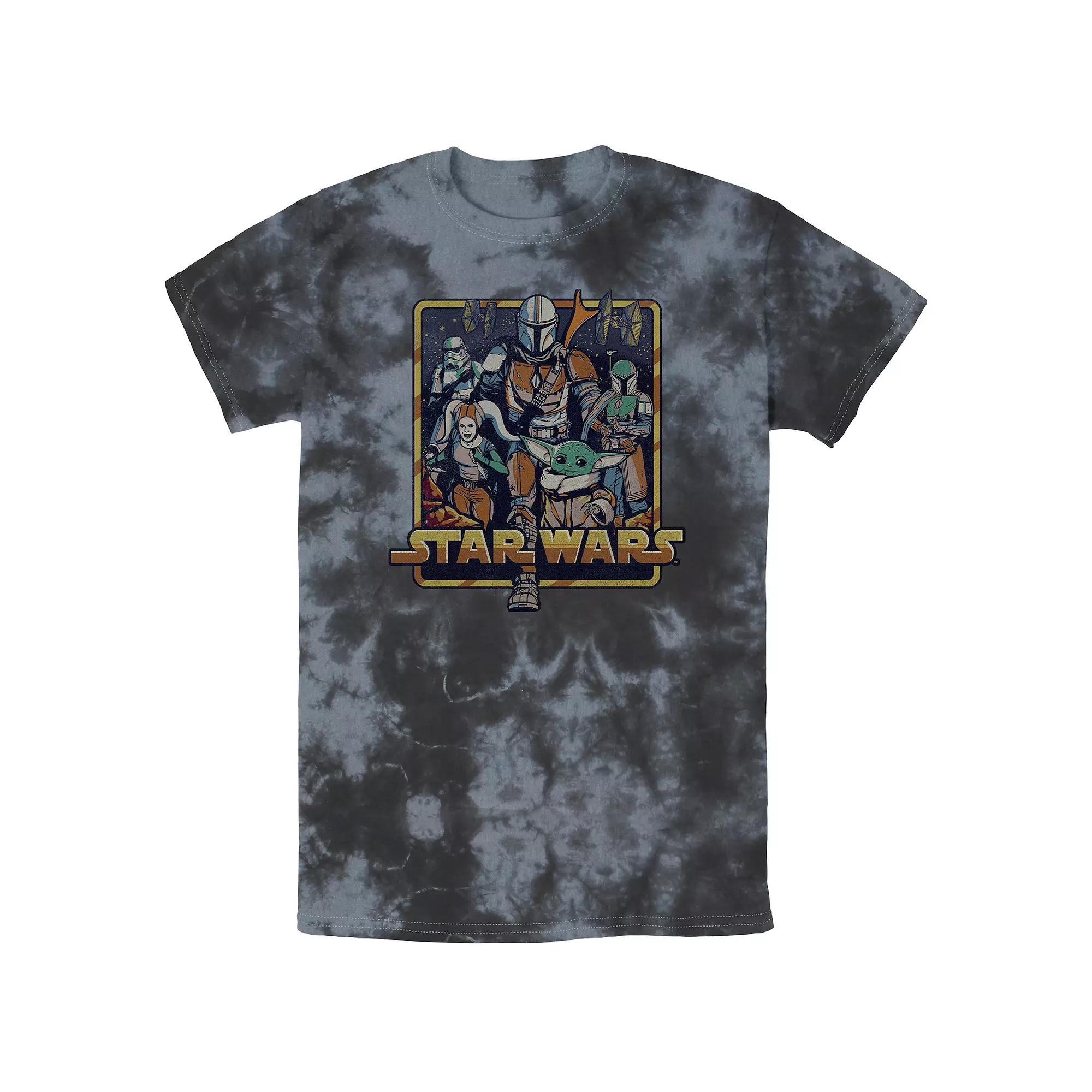 Men's The Mandalorian Mando's Team Group Shot Bombard Wash Graphic Tee,  Product Image