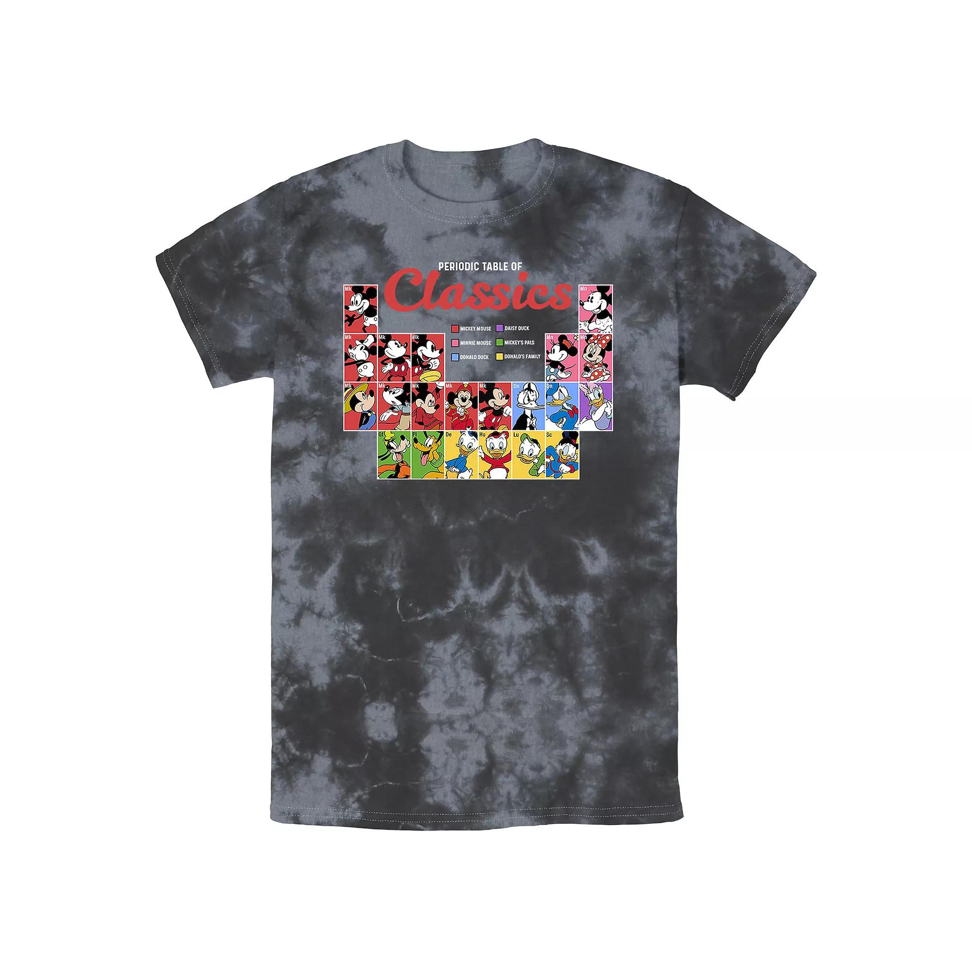 Men's Disney Mickey Mouse And Friends Periodic Table Of Classics Wash Tee, Size: XXL, Black Grey Product Image