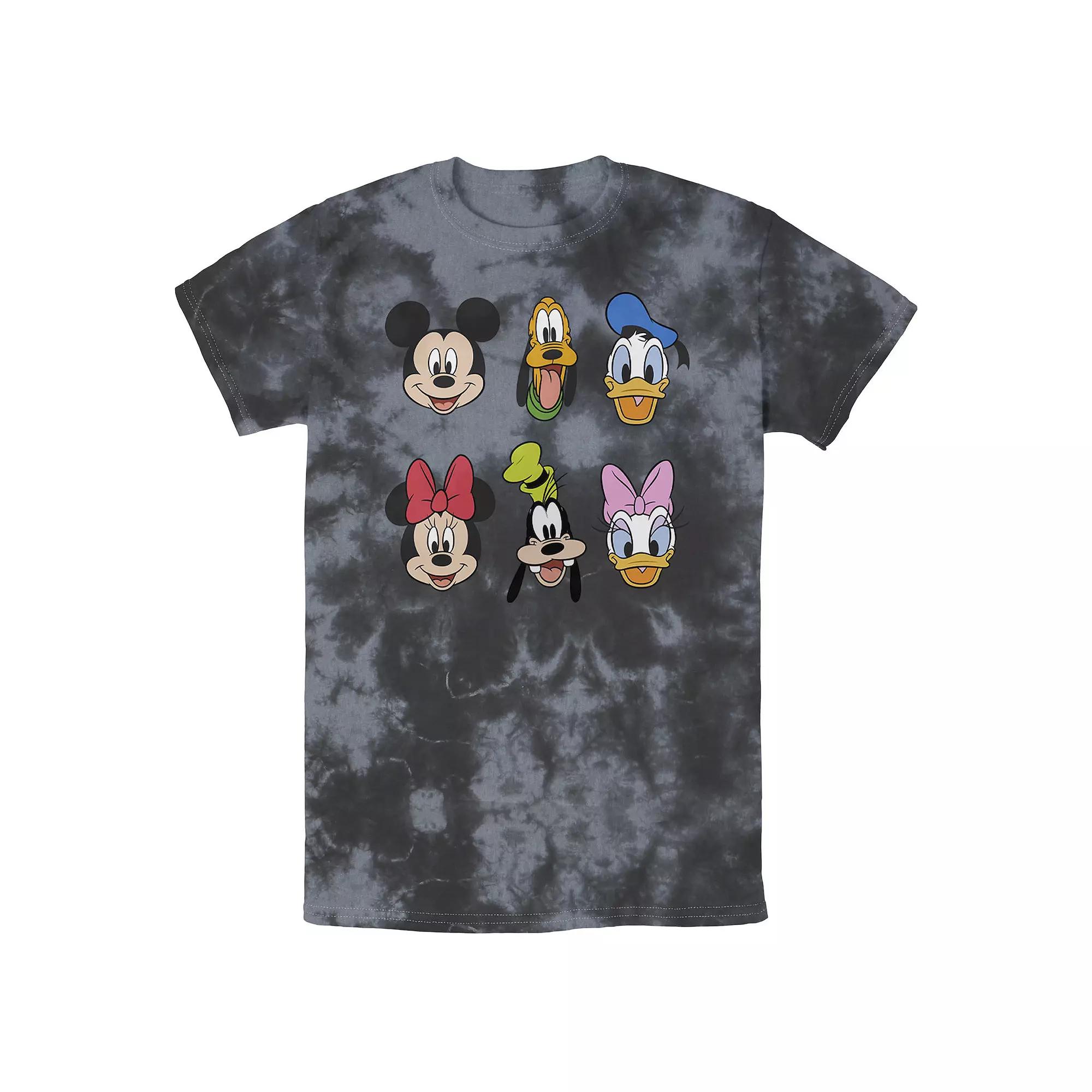 Men's Disney Mickey And Friends Group Shot Heads Wash Tee,  Product Image