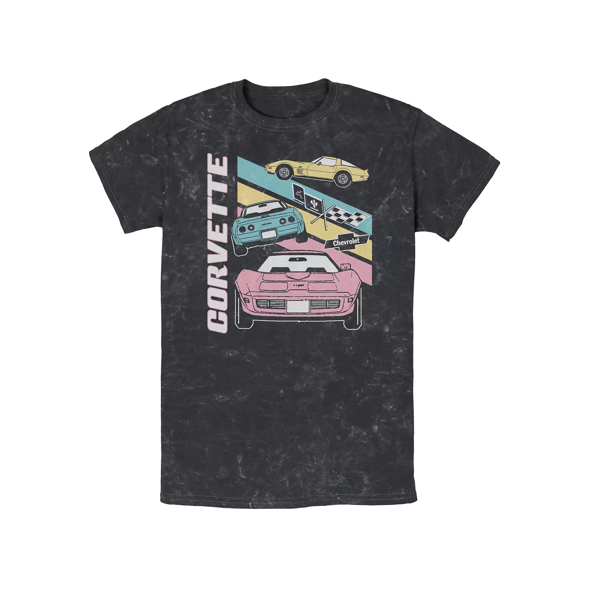 Men's Corvette Pastel Colors Mineral Wash Graphic Tee,  Product Image