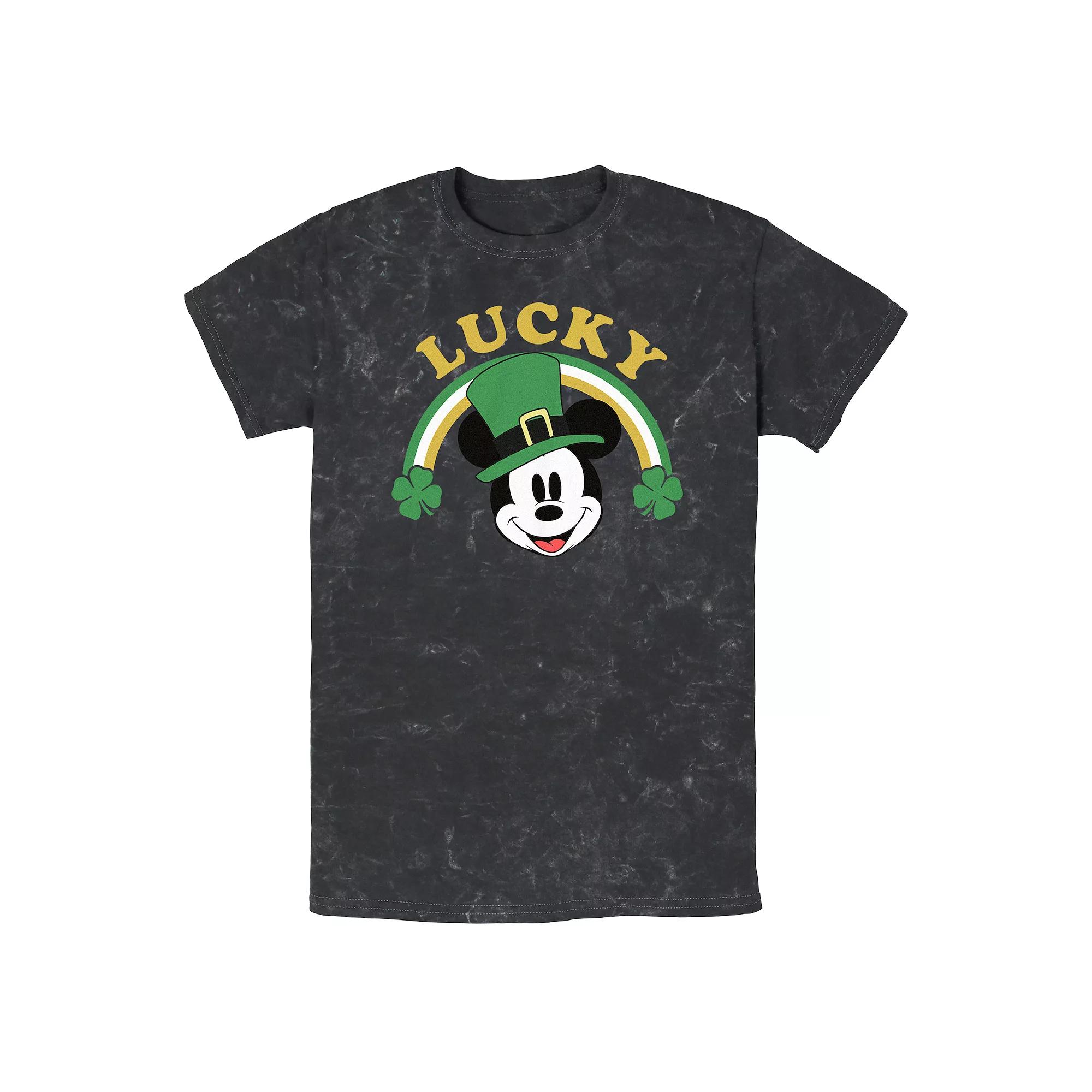Disney's Mickey Mouse Lucky Irish Mineral Wash Men's Graphic Tee,  Product Image