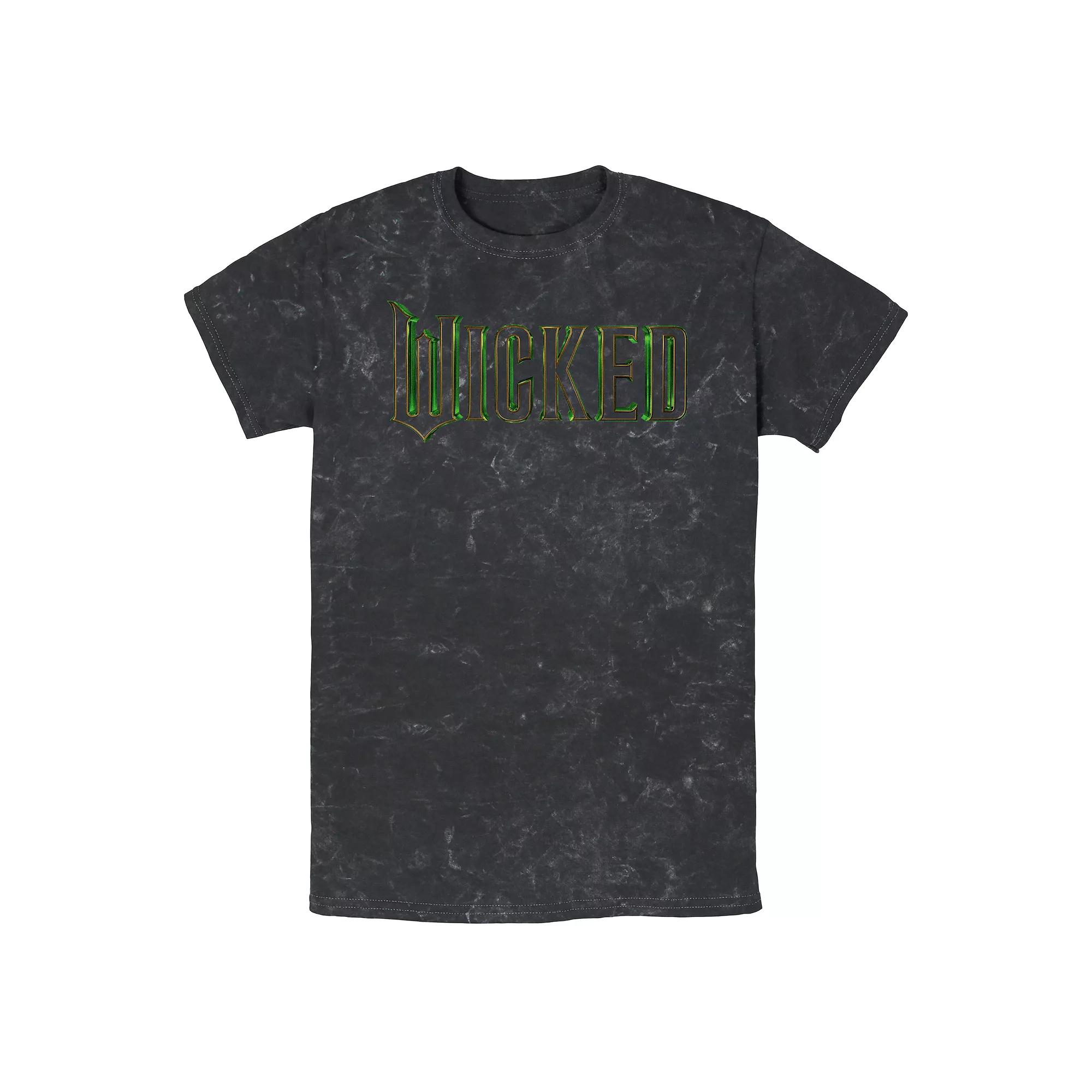 Men's Wicked Logo Title With Soundtrack Mineral Wash Graphic Tee,  Product Image