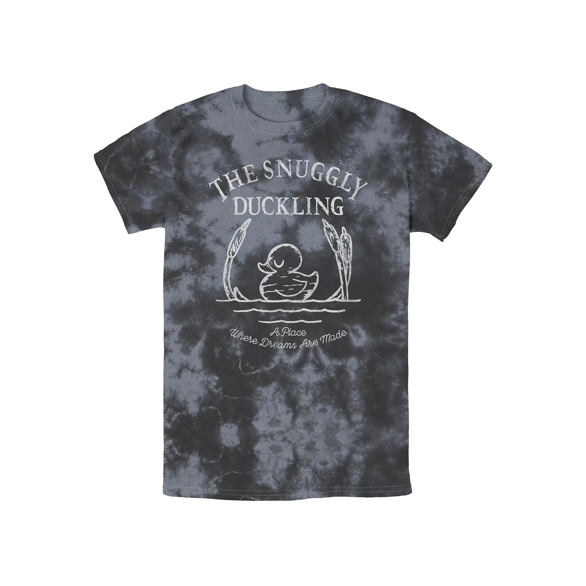 Disney's Tangled Men's The Snuggly Duckling Where Dreams Are Made Bomabrd Wash Tee, Size: Large, Black Grey Product Image